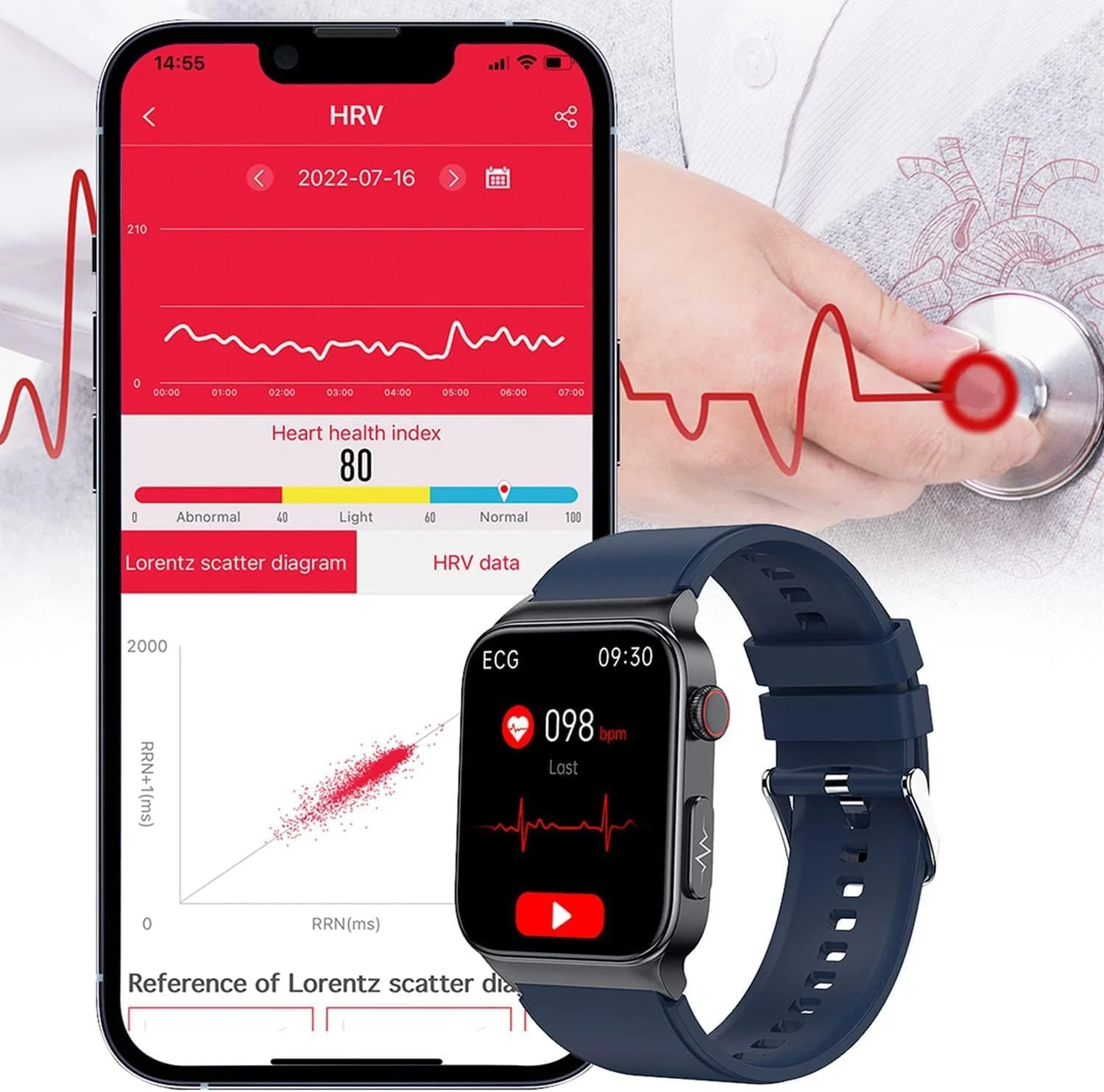 ساعت هوشمند DISXKAER، ساعت هوشمند ضد آب Ipx68 با قابلیت پایش قند خون، ساعت هوشمند تست قند خون غیر تهاجمی (B) ساعت هوشمند DISXKAER، ساعت هوشمند ضد آب Ipx68 با قابلیت پایش قند خون، ساعت هوشمند تست قند خون غیر تهاجمی (B)