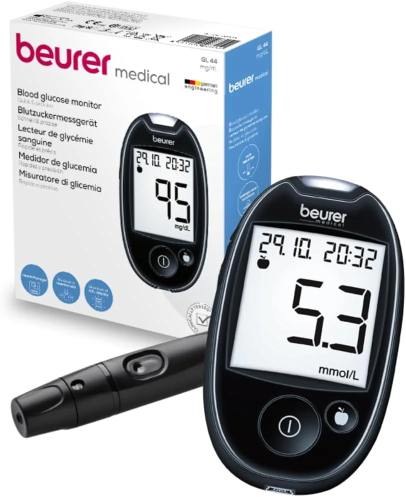 دستگاه تست قند خون مدل GL 44 با صفحه نمایش بزرگ و قابلیت انتقال داده | مشکی دستگاه تست قند خون مدل GL 44 با صفحه نمایش بزرگ و قابلیت انتقال داده | مشکی