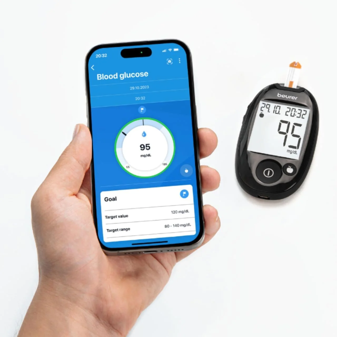 دستگاه تست قند خون مدل GL 44 با صفحه نمایش بزرگ و قابلیت انتقال داده | سفید دستگاه تست قند خون مدل GL 44 با صفحه نمایش بزرگ و قابلیت انتقال داده | سفید