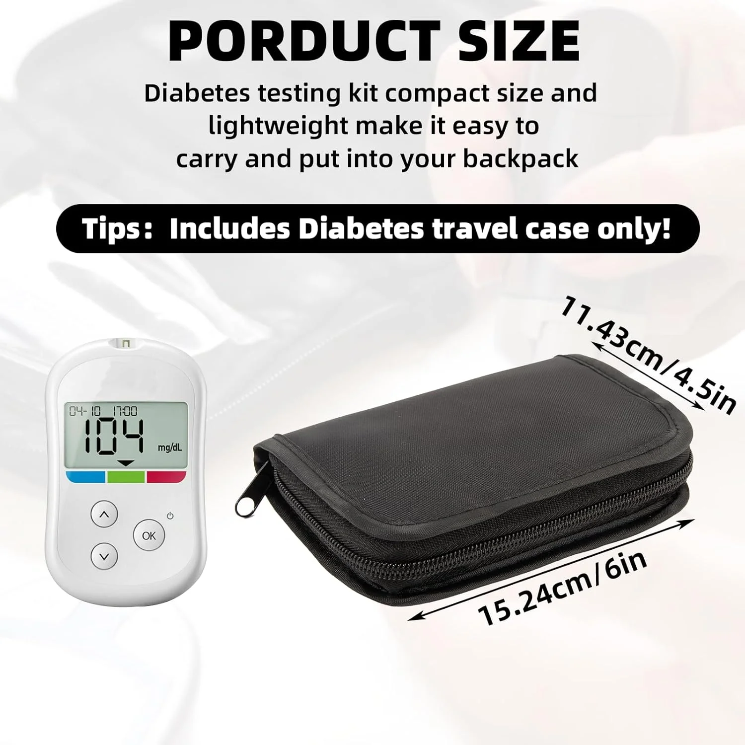 کیف حمل لوازم دیابت JFHNMLW - مورد تایید TSA، کیف حمل دستگاه گلوکز و انسولین برای نوار تست و دستگاه قند خون (مشکی) کیف حمل لوازم دیابت JFHNMLW - مورد تایید TSA، کیف حمل دستگاه گلوکز و انسولین برای نوار تست و دستگاه قند خون (مشکی)