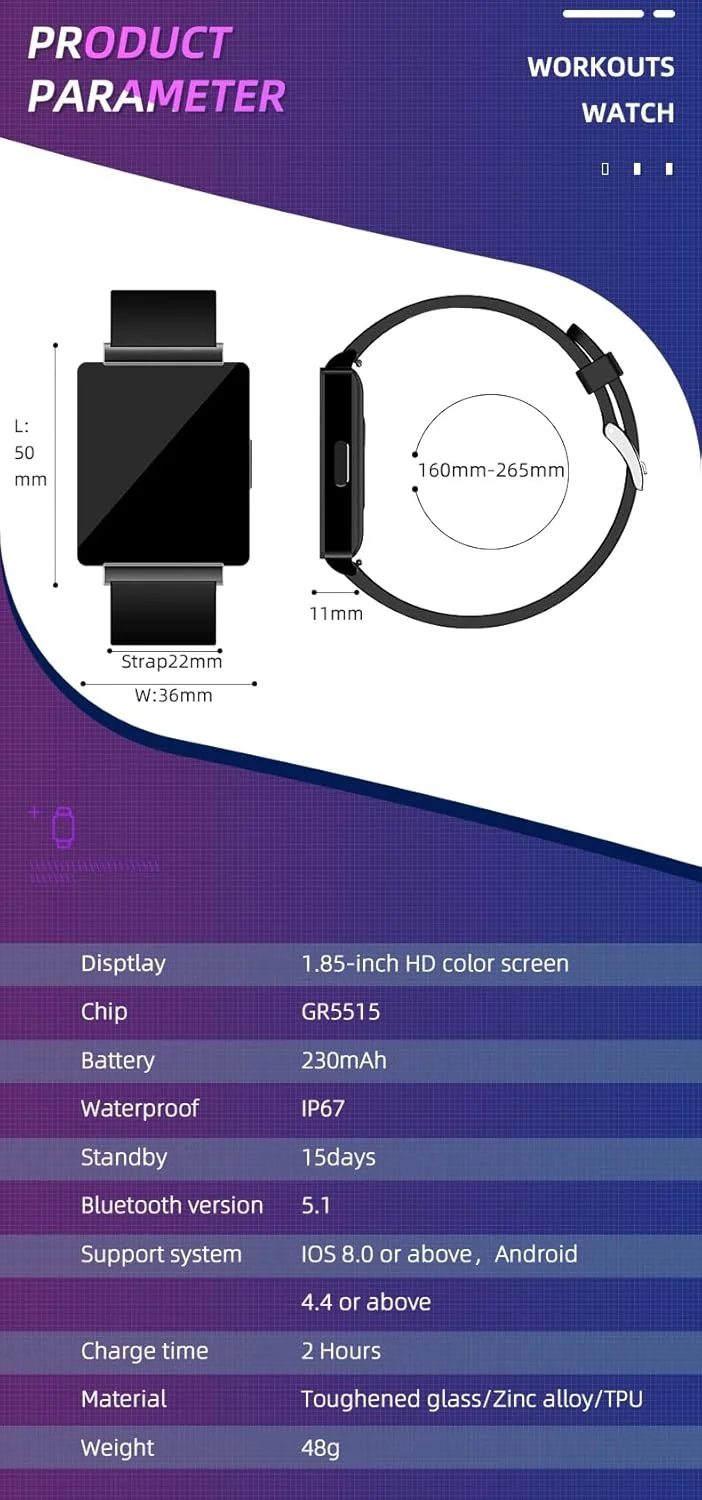 ساعت هوشمند پایش قند خون، فشار خون، اکسیژن خون، ضربان قلب و گام شمار