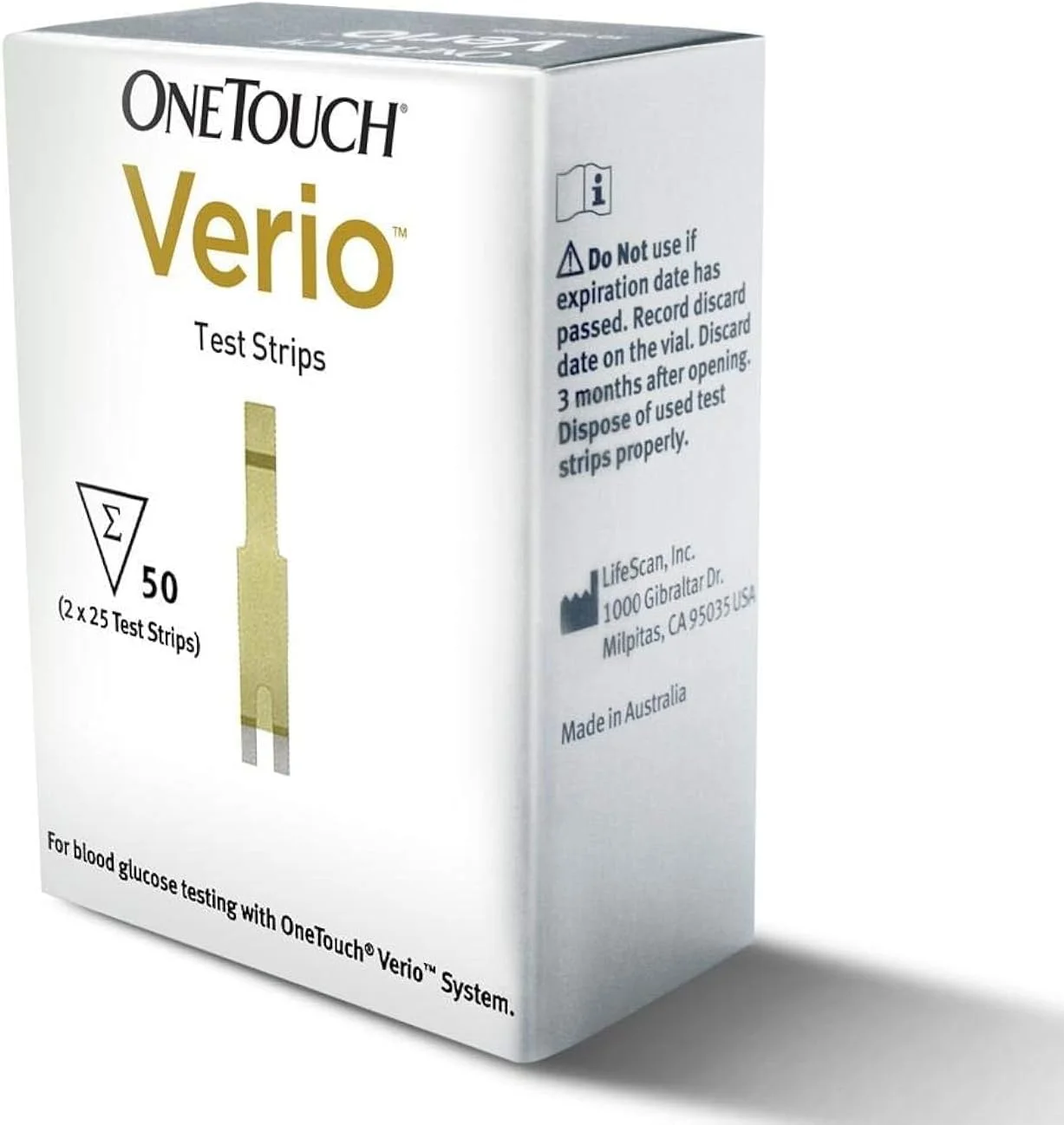 بسته 50 عددی نوار تست قند خون وان تاچ وریو