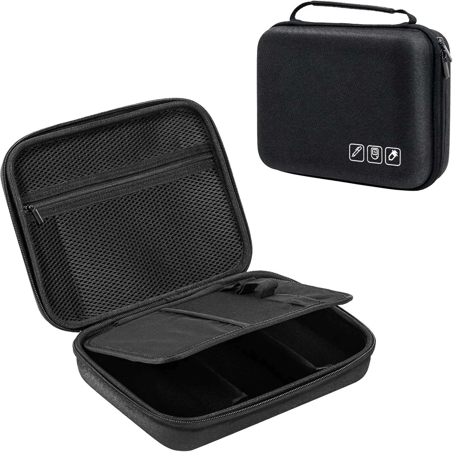 کیف حمل سخت لوازم دیابتی ProCase، کیف نگهداری دیابت برای گلوکومتر، قلم انسولین، نوارهای تست قند خون، سرنگ، سوزن و سایر کیت ها، سازمان دهنده نگهدارنده کیت های مراقبت از دیابت - مشکی