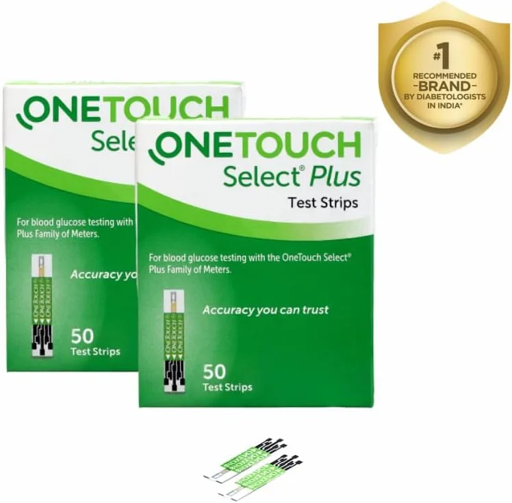 نوارهای تست قند خون ONETOUCH Select Plus، بسته 50 عددی (بسته 2 عددی، سبز) نوارهای تست قند خون ONETOUCH Select Plus، بسته 50 عددی (بسته 2 عددی، سبز)