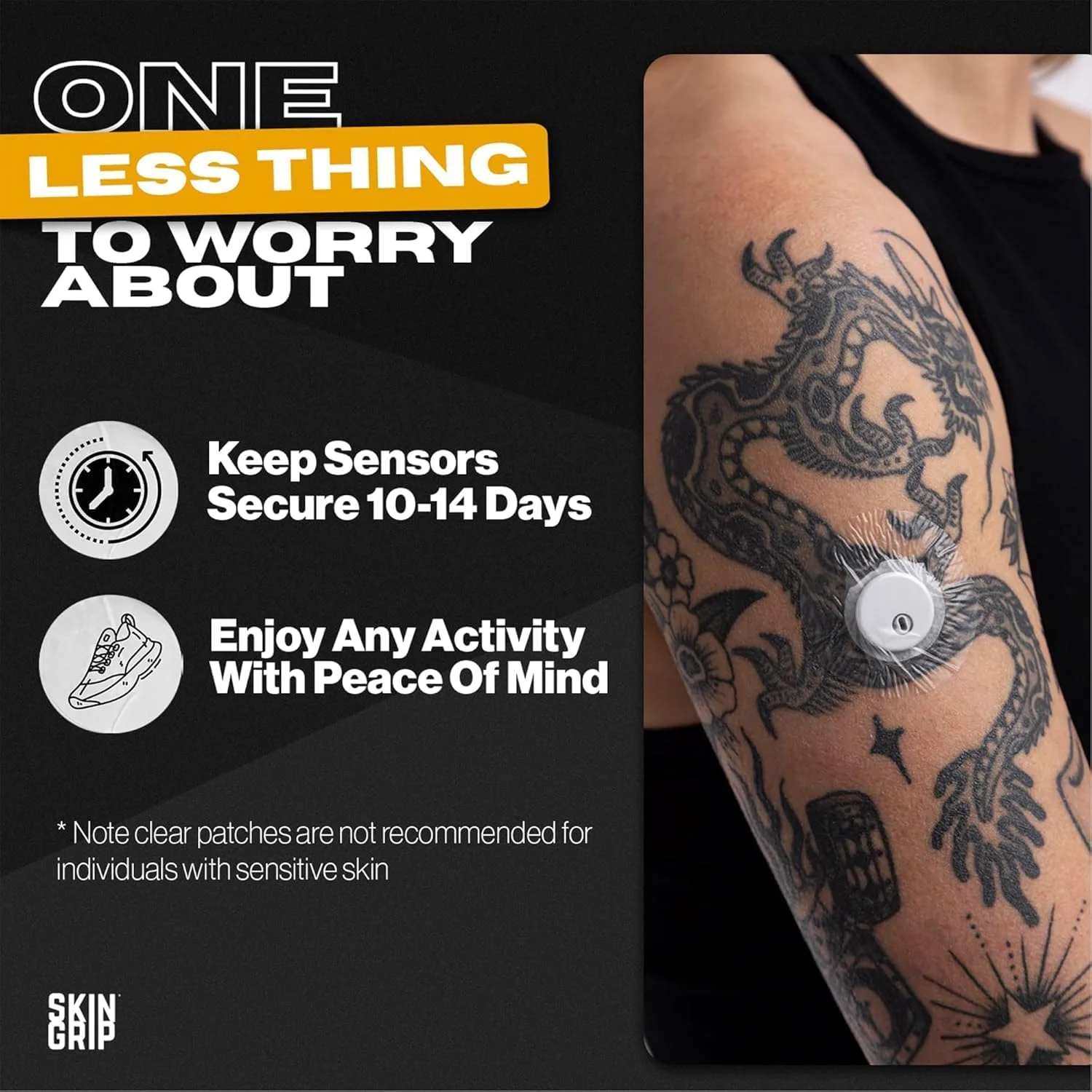 برچسب های محافظ سنسور قند خون Skin Grip مناسب برای Freestyle Libre 3 (بسته 20 عددی)، ضد آب و ضد تعریق برای 10-14 روز، چسب نواری از پیش برش خورده، محافظت مداوم از سنسور قند خون (شفاف)