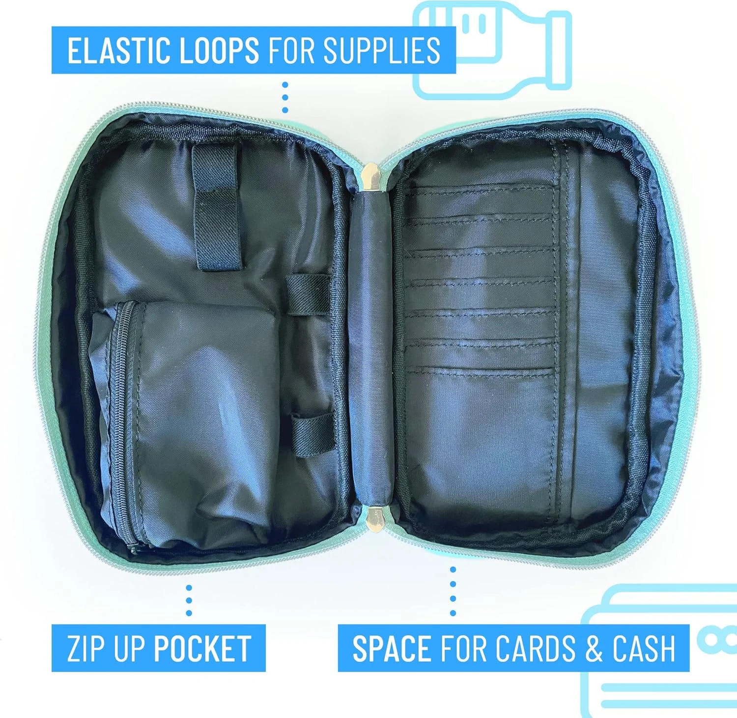 کیف رودوشی RockaDex - سازمان دهنده لوازم دیابت برای نوار تست قند خون، دارو، دستگاه گلوکز، قلم، سرنگ انسولین، سوزن، لنست. کیف عایق دار. (آبی) کیف رودوشی RockaDex - سازمان دهنده لوازم دیابت برای نوار تست قند خون، دارو، دستگاه گلوکز، قلم، سرنگ انسولین، سوزن، لنست. کیف عایق دار. (آبی)