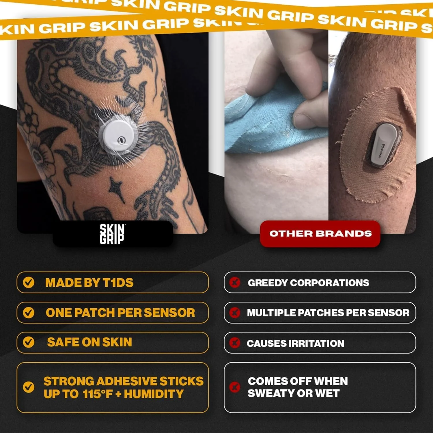 برچسب های محافظ سنسور قند خون Skin Grip مناسب برای Freestyle Libre 3 (بسته 20 عددی)، ضد آب و ضد تعریق برای 10-14 روز، چسب نواری از پیش برش خورده، محافظت مداوم از سنسور قند خون (شفاف)