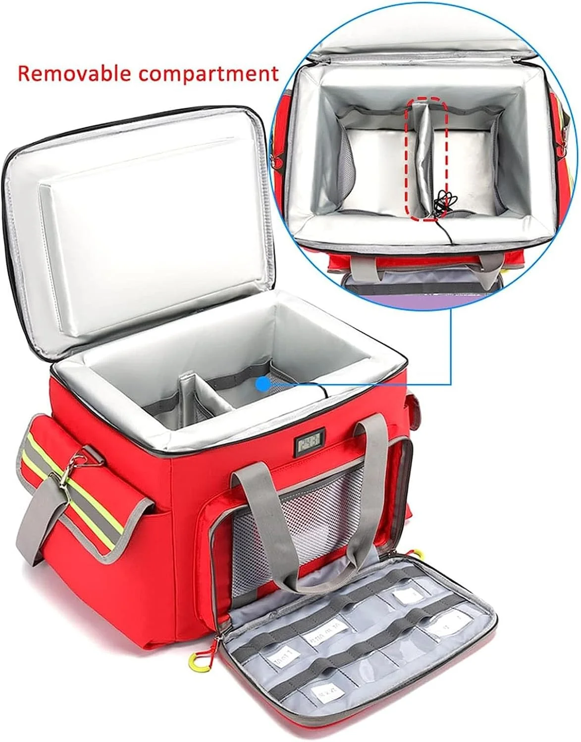 کیف خنک نگهدارنده انسولین با نمایشگر دما و بند شانه، کیف قابل حمل برای سازماندهی لوازم دیابتی، قلم های انسولین، ویال ها، نوارهای تست قند خون و غیره (رنگ: A، سایز: L) کیف خنک نگهدارنده انسولین با نمایشگر دما و بند شانه، کیف قابل حمل برای سازماندهی لوازم دیابتی، قلم های انسولین، ویال ها، نوارهای تست قند خون و غیره (رنگ: A، سایز: L)