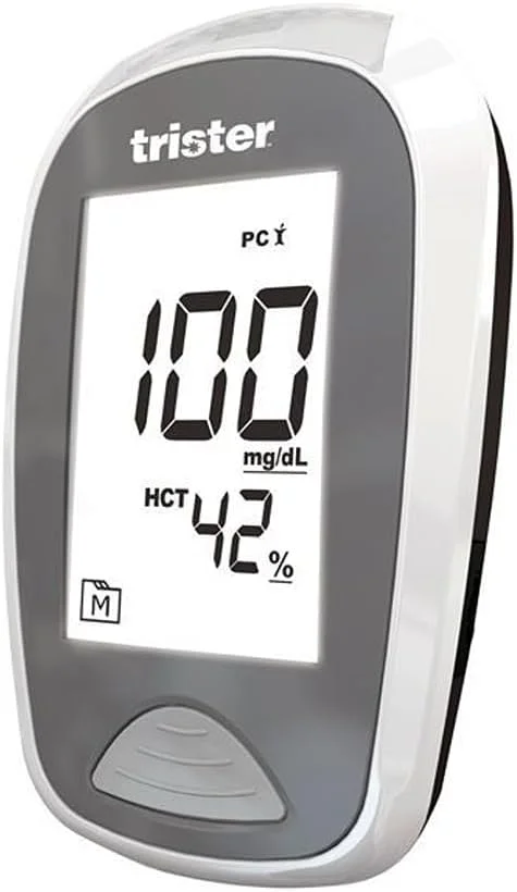 سیستم پایش قند خون و β-کتون 2 در 1 تریستر مدل TS-021BGK - کیت تست شخصی، نمایشگر LCD با نور پس زمینه، بیرون انداز نوار بهداشتی، ذخیره حافظه