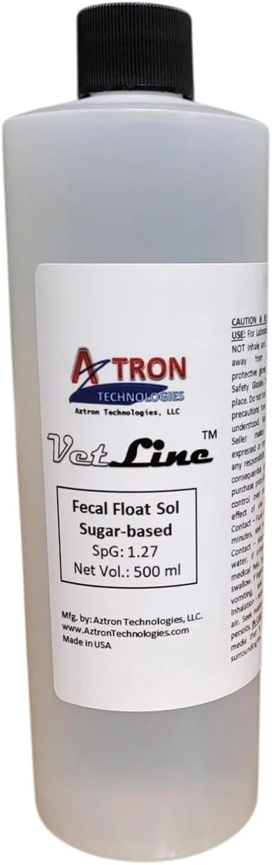 محلول شناورسازی مدفوع VetLine، بر پایه شکر، وزن مخصوص: 1.27 (500 میلی لیتر) محلول شناورسازی مدفوع VetLine، بر پایه شکر، وزن مخصوص: 1.27 (500 میلی لیتر)