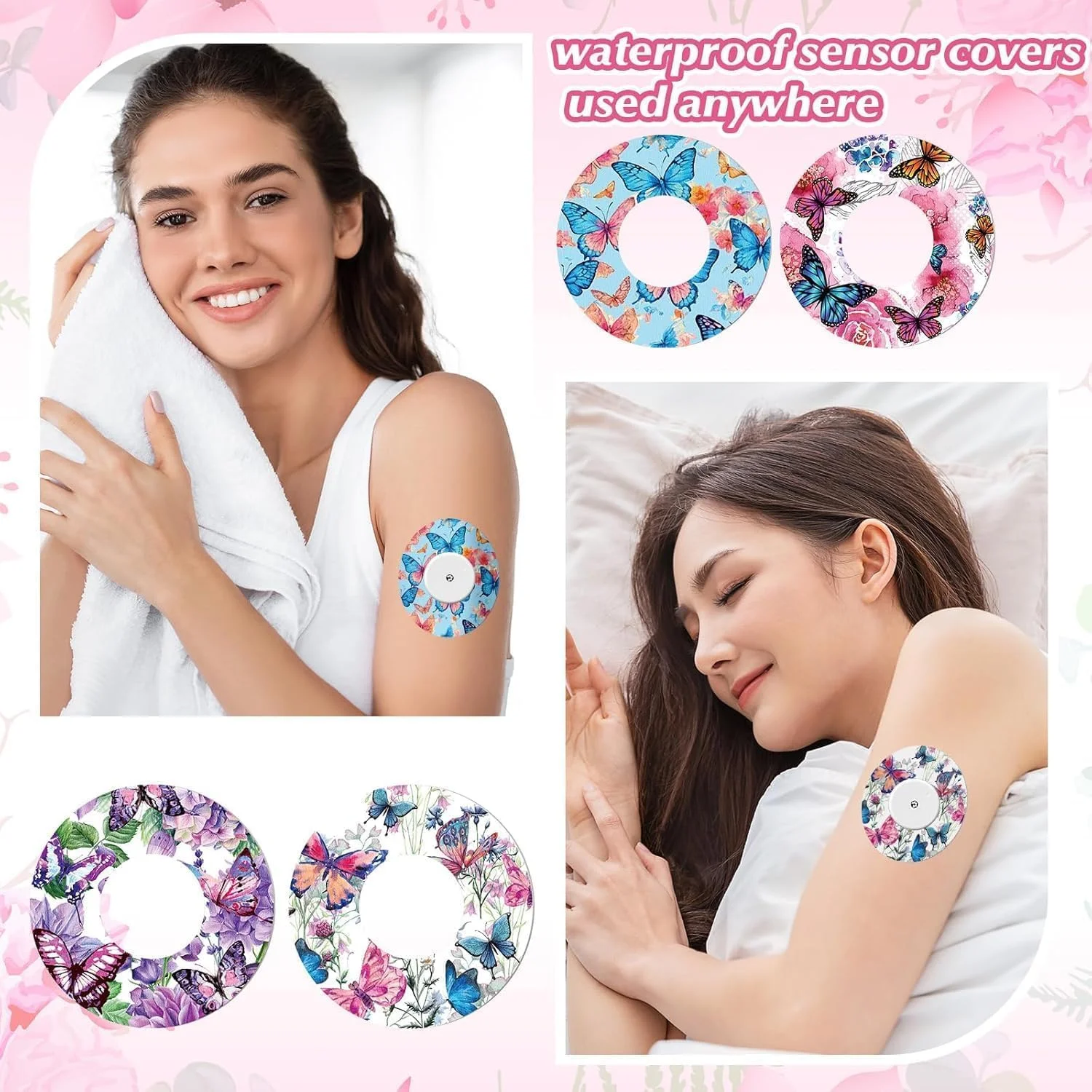 36 عدد پوشش محافظ سنسور برای Libre 2، چسب ضد آب، طرح پروانه، استیکرهای ضد عرق و ضد ساییدگی 36 عدد پوشش محافظ سنسور برای Libre 2، چسب ضد آب، طرح پروانه، استیکرهای ضد عرق و ضد ساییدگی