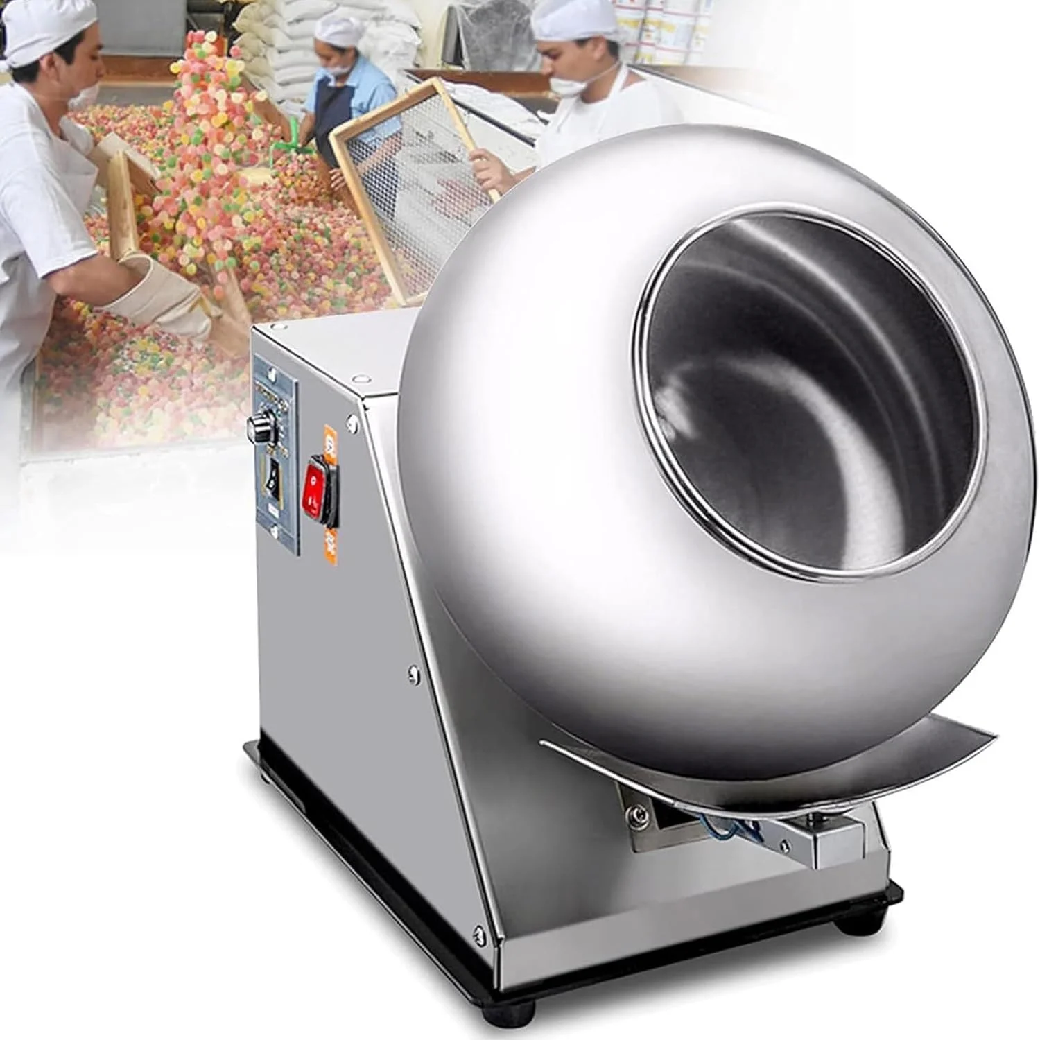 دستگاه روکش زنی شکر UBCEOPLK، 3-6 کیلوگرم در ساعت، دستگاه کوچک تجاری مینی روکش و پولیش شکلات، برای صنایع دارویی و غذایی دستگاه روکش زنی شکر UBCEOPLK، 3-6 کیلوگرم در ساعت، دستگاه کوچک تجاری مینی روکش و پولیش شکلات، برای صنایع دارویی و غذایی