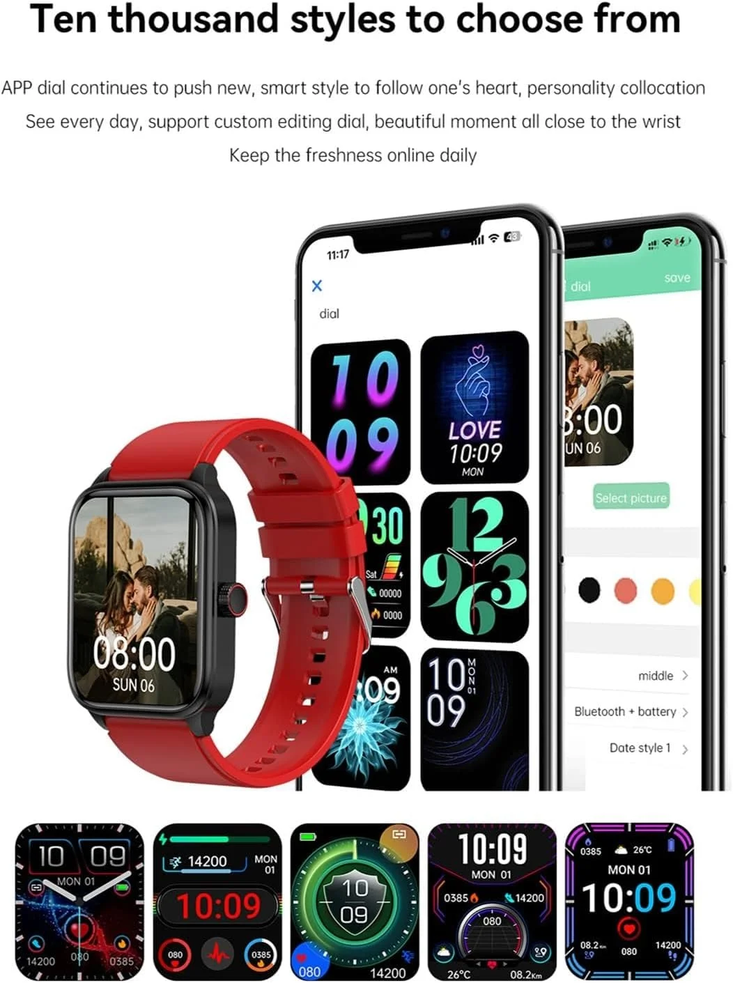 ساعت هوشمند X&Z-XAOY با صفحه نمایش 1.91 اینچی، نوار قلب، تست قند خون، ردیاب تناسب اندام، پایش ضربان قلب، پایش خواب، ضد آب IP68، مناسب برای آقایان و بانوان (رنگ: مشکی 1) ساعت هوشمند X&Z-XAOY با صفحه نمایش 1.91 اینچی، نوار قلب، تست قند خون، ردیاب تناسب اندام، پایش ضربان قلب، پایش خواب، ضد آب IP68، مناسب برای آقایان و بانوان (رنگ: مشکی 1)