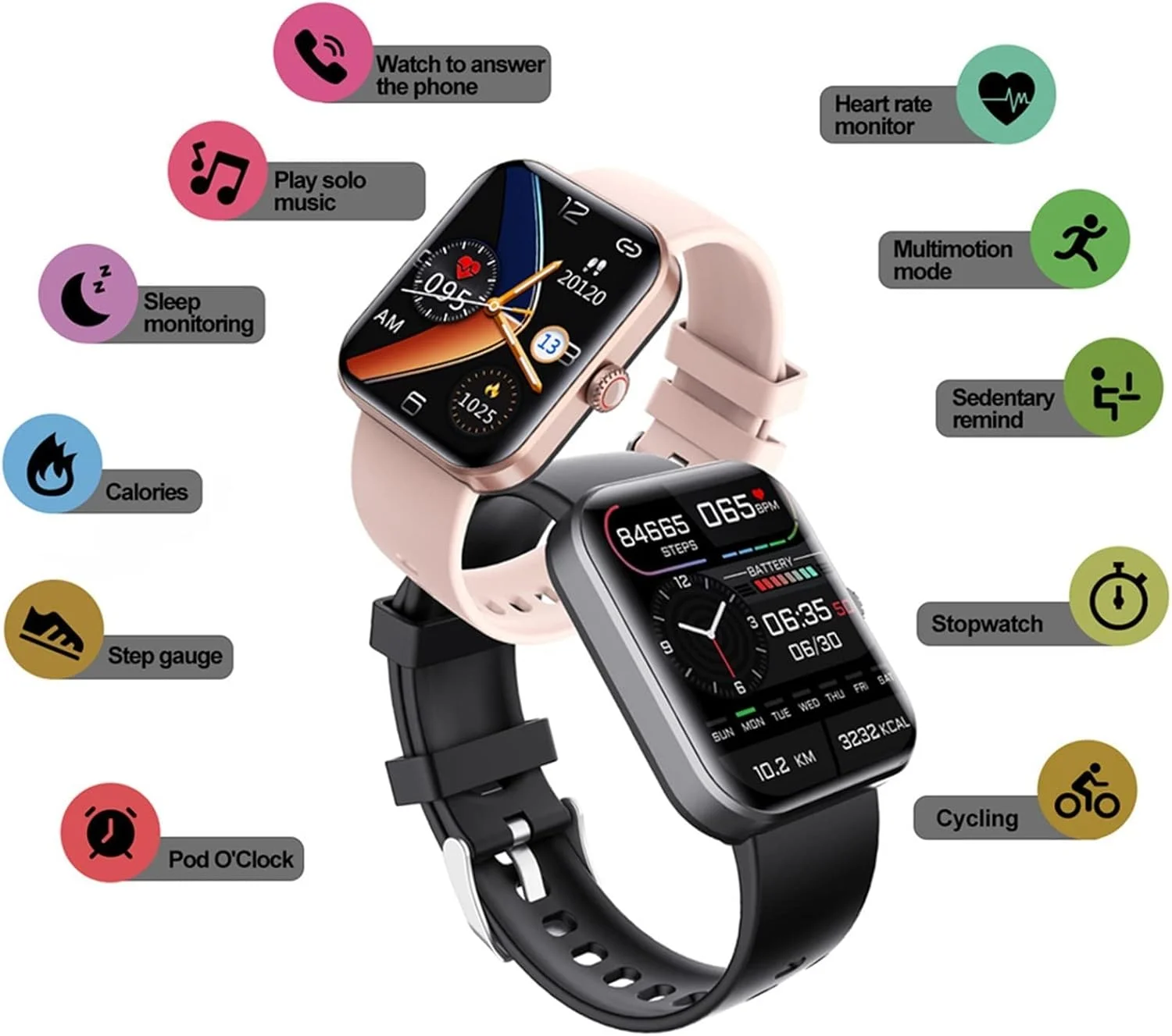 ساعت هوشمند X&Z-XAOY ردیاب تناسب اندام با فشار خون، ردیابی اکسیژن خون، پایش قند خون (رنگ: صورتی) ساعت هوشمند X&Z-XAOY ردیاب تناسب اندام با فشار خون، ردیابی اکسیژن خون، پایش قند خون (رنگ: صورتی)