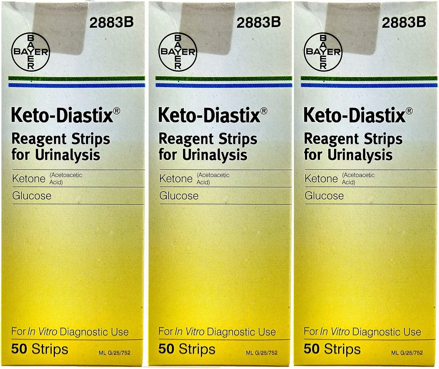 نوارهای معرف کیتو-دیاستیکس بایر برای تجزیه ادرار، 50 عدد (بسته 3 عددی) نوارهای معرف کیتو-دیاستیکس بایر برای تجزیه ادرار، 50 عدد (بسته 3 عددی)