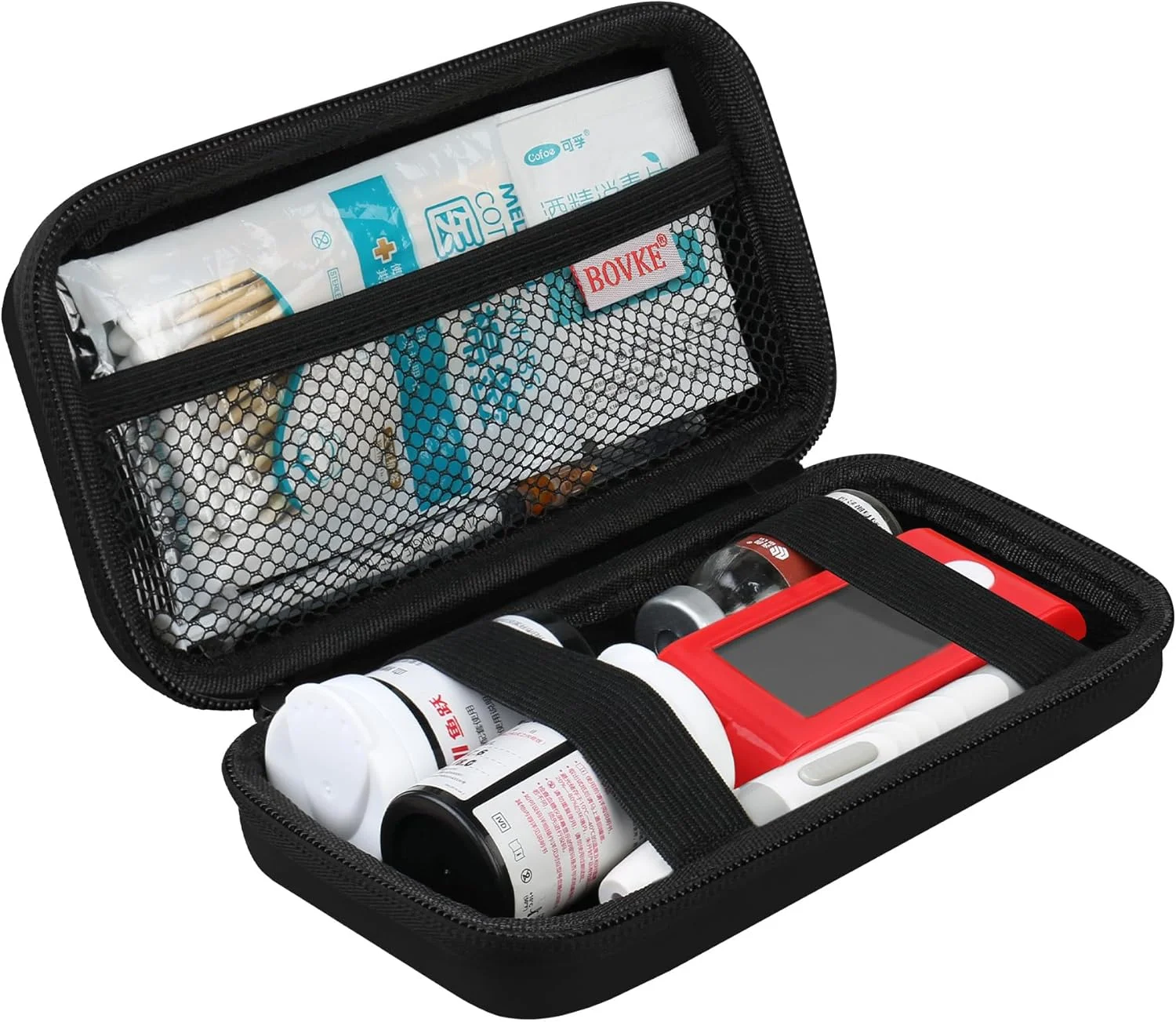 کیف لوازم دیابت BOVKE، کیف مسافرتی دیابت برای کیت تست، دستگاه های اندازه گیری قند خون، نوار تست، دارو، سوزن، سرنگ و سایر لوازم دیابت، مشکی کیف لوازم دیابت BOVKE، کیف مسافرتی دیابت برای کیت تست، دستگاه های اندازه گیری قند خون، نوار تست، دارو، سوزن، سرنگ و سایر لوازم دیابت، مشکی
