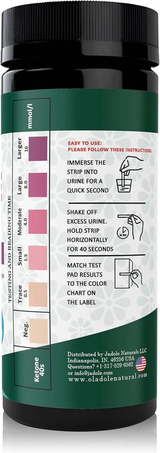 نوارهای تست کتون طبیعی Oladole - 100 نوار | نوارهای معرف با کیفیت عالی برای تجزیه ادرار برای آقایان و بانوان نوارهای تست کتون طبیعی Oladole - 100 نوار | نوارهای معرف با کیفیت عالی برای تجزیه ادرار برای آقایان و بانوان
