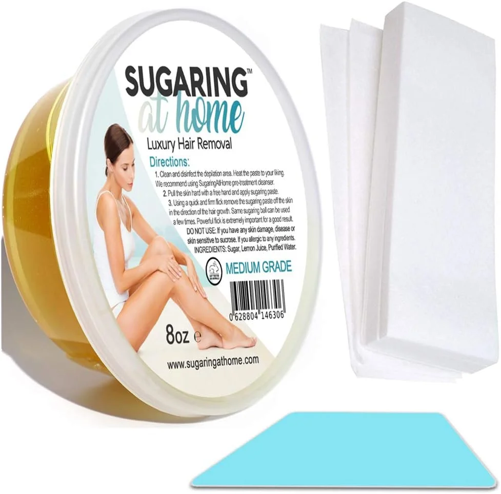 کیت شکر برای استفاده شخصی، کیفیت حرفه ای + 15 نوار + اپلیکاتور کیت شکر برای استفاده شخصی، کیفیت حرفه ای + 15 نوار + اپلیکاتور