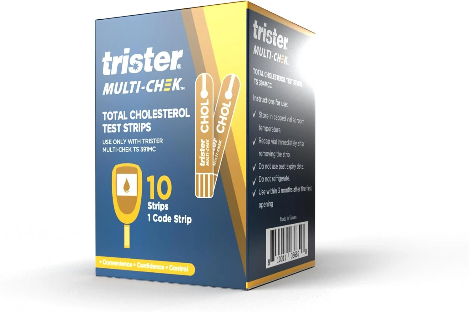 نوارهای تست کلسترول تریستر Multi-Check (بسته 10 عددی) TS-394MCC - کلسترول استراز و اکسیداز، نتایج سریع، سازگار با دستگاه تریستر نوارهای تست کلسترول تریستر Multi-Check (بسته 10 عددی) TS-394MCC - کلسترول استراز و اکسیداز، نتایج سریع، سازگار با دستگاه تریستر