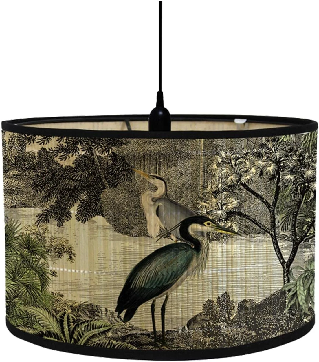 آباژور طرح درام، روکش چراغ سبک قدیمی برای سرپیچ لامپ E26/E27، مدل آویز A