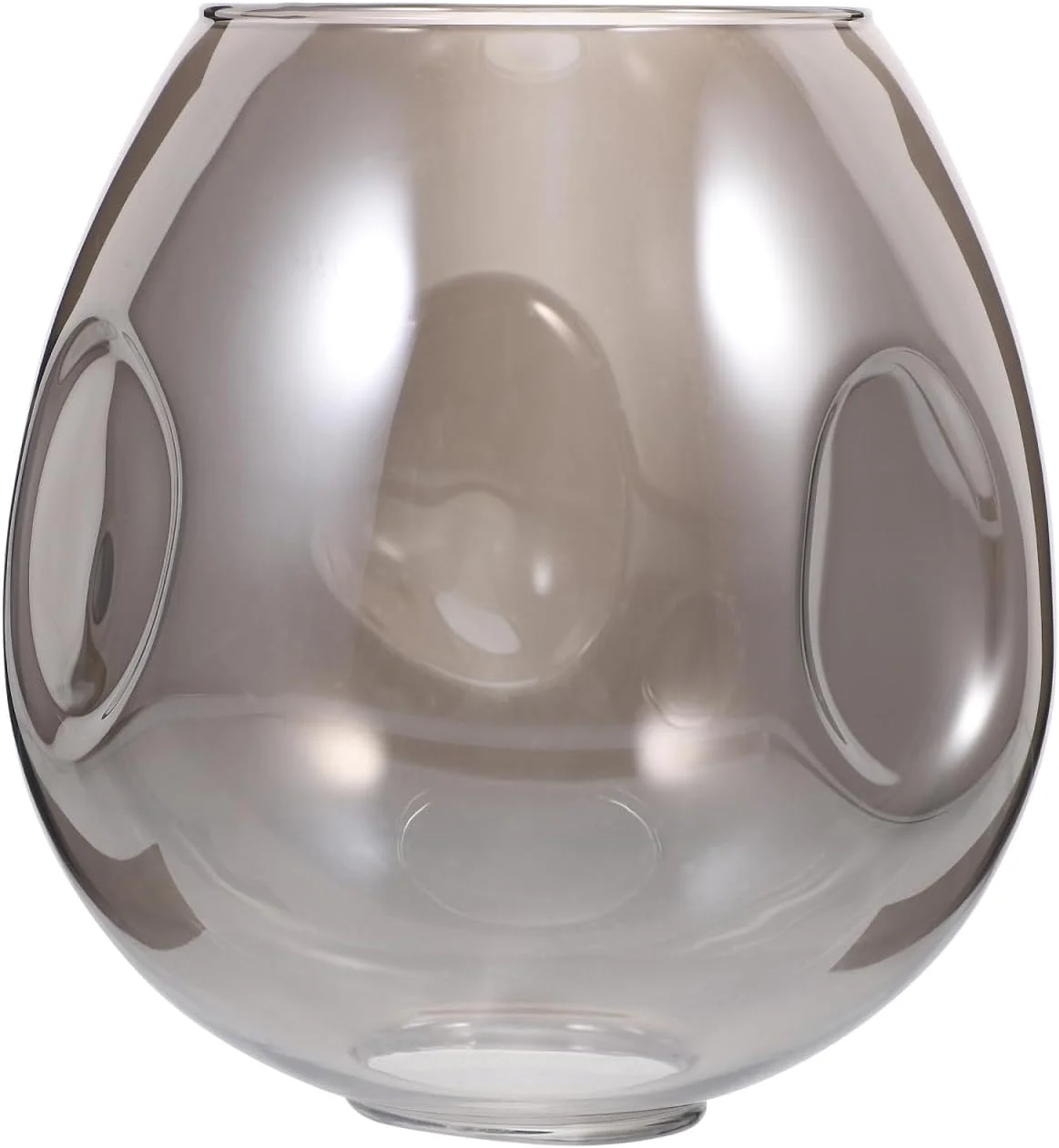 آباژور شیشه ای 15 سانتی متری PRETYZOOM، رنگ خاکستری تیره، آباژور بیضی شکل برای چراغ های رومیزی و ایستاده، شیشه جایگزین برای دکوراسیون منزل