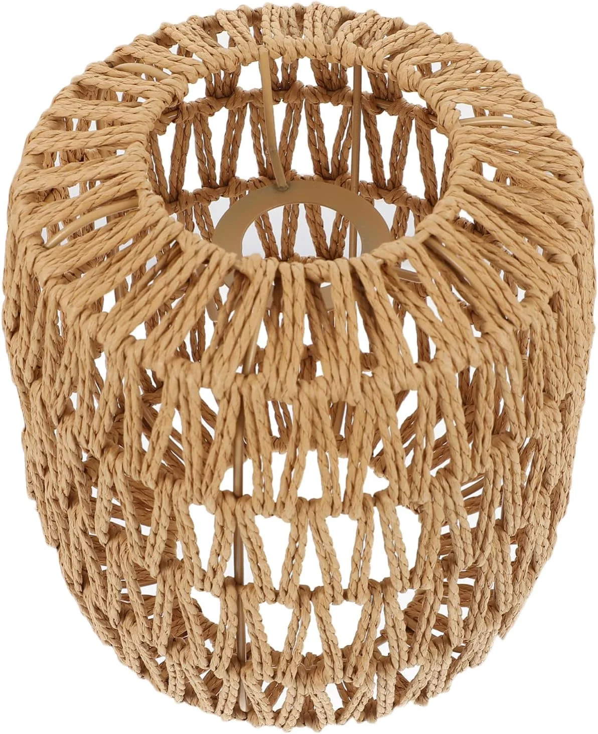 آباژور حصیری سقفی: روکش چراغ آویز بافته شده با طناب، آباژور روستایی برای لوستر خانه روستایی برای دکوراسیون اتاق نشیمن، اتاق خواب، فروشگاه