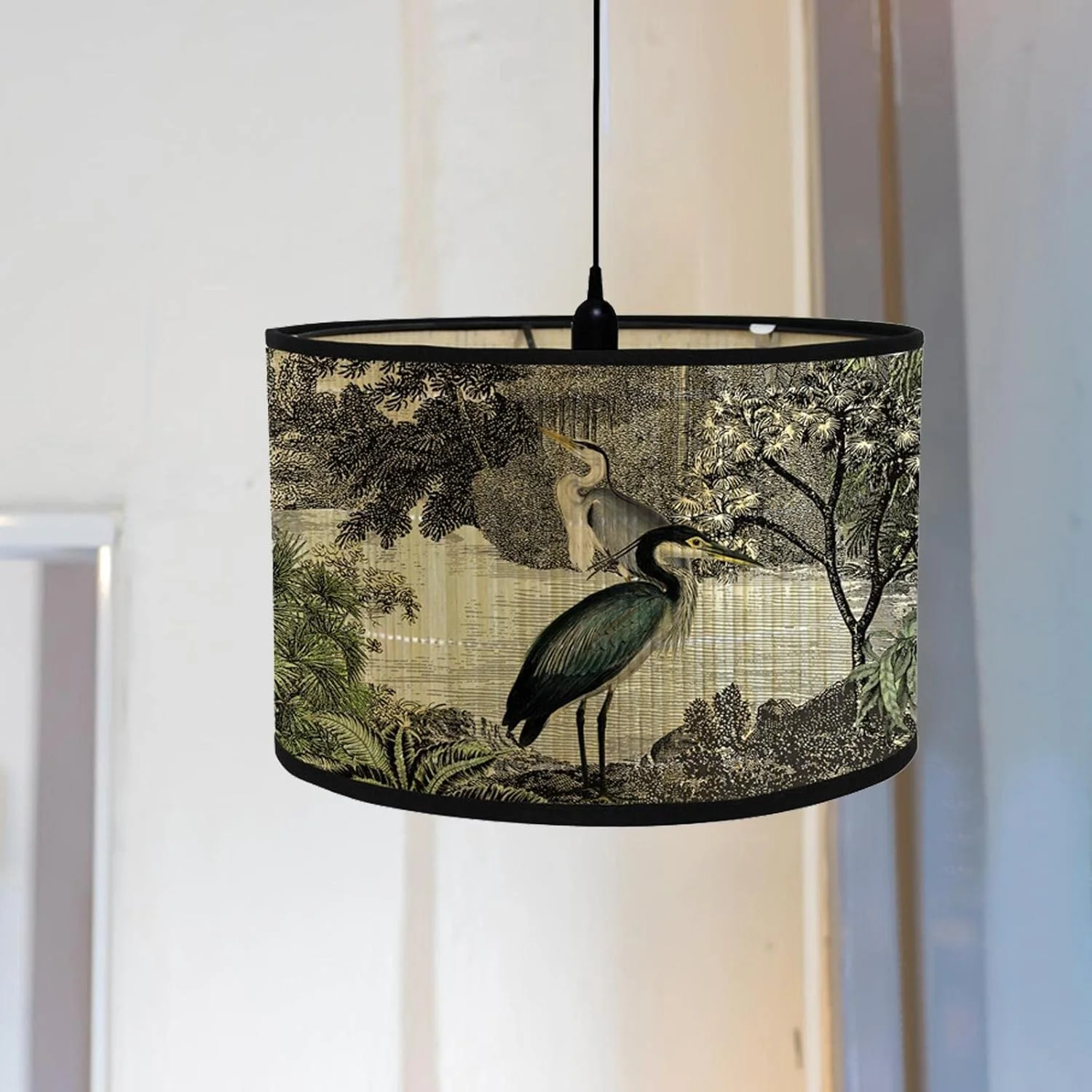 آباژور طرح درام، روکش چراغ سبک قدیمی برای سرپیچ لامپ E26/E27، مدل آویز A