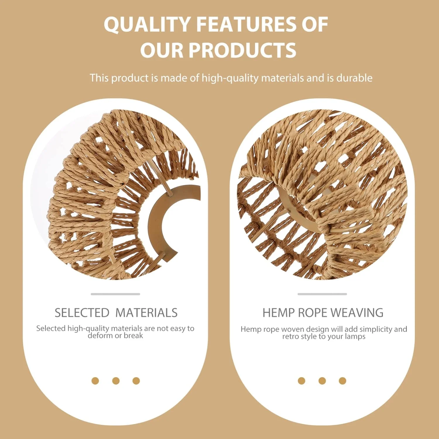 آباژور حصیری سقفی: روکش چراغ آویز بافته شده با طناب، آباژور روستایی برای لوستر خانه روستایی برای دکوراسیون اتاق نشیمن، اتاق خواب، فروشگاه