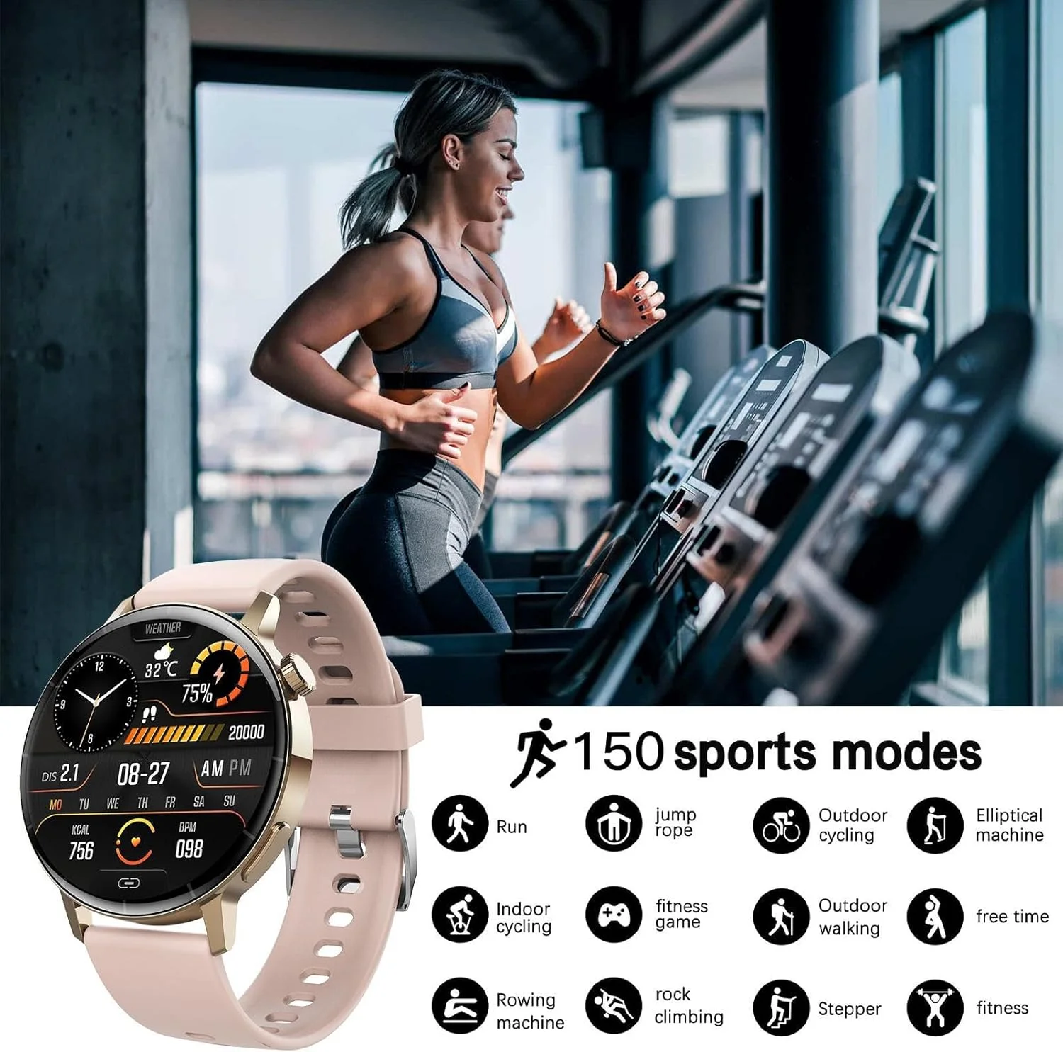 ساعت پایش قند خون | ساعت هوشمند تست غیر تهاجمی قند خون، ضد آب IP67، صفحه نمایش 1.43 اینچی، 30 حالت ورزشی، پایش خواب و اکسیژن خون ساعت پایش قند خون | ساعت هوشمند تست غیر تهاجمی قند خون، ضد آب IP67، صفحه نمایش 1.43 اینچی، 30 حالت ورزشی، پایش خواب و اکسیژن خون