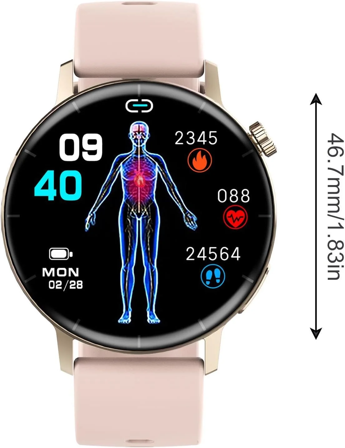 ساعت پایش قند خون | ساعت هوشمند تست غیر تهاجمی قند خون، ضد آب IP67، صفحه نمایش 1.43 اینچی، 30 حالت ورزشی، پایش خواب و اکسیژن خون ساعت پایش قند خون | ساعت هوشمند تست غیر تهاجمی قند خون، ضد آب IP67، صفحه نمایش 1.43 اینچی، 30 حالت ورزشی، پایش خواب و اکسیژن خون