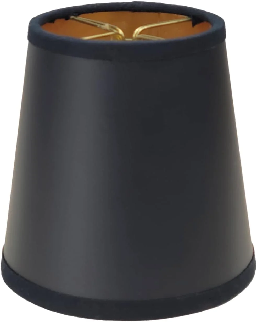 رویال دیزاینز، مدل Cs-115Blk/Gl، شید لوستر گیره دار طرح Empire Flame، ابعاد 7.62 در 10.16 در 10.79 سانتیمتر، مشکی