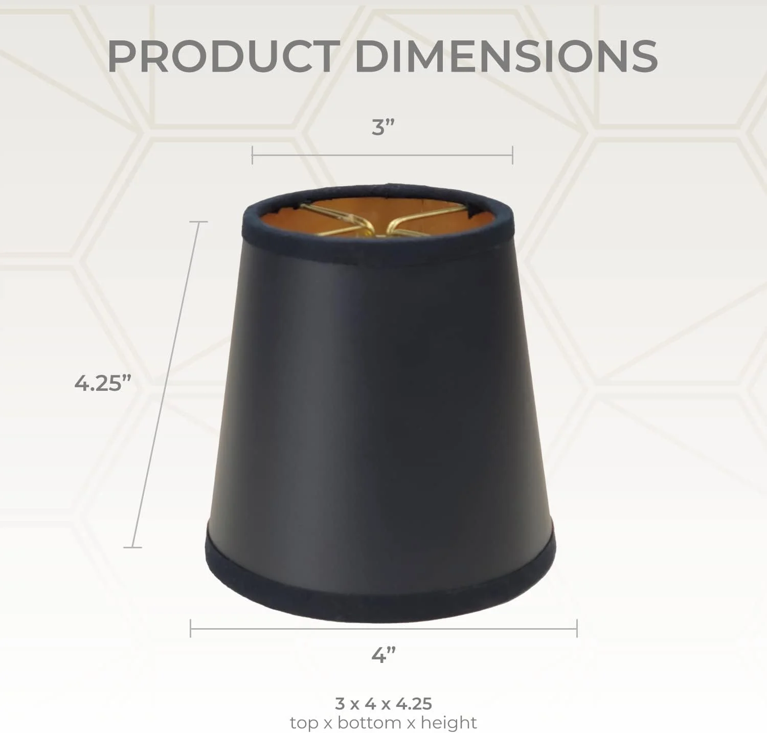 رویال دیزاینز، مدل Cs-115Blk/Gl، شید لوستر گیره دار طرح Empire Flame، ابعاد 7.62 در 10.16 در 10.79 سانتیمتر، مشکی