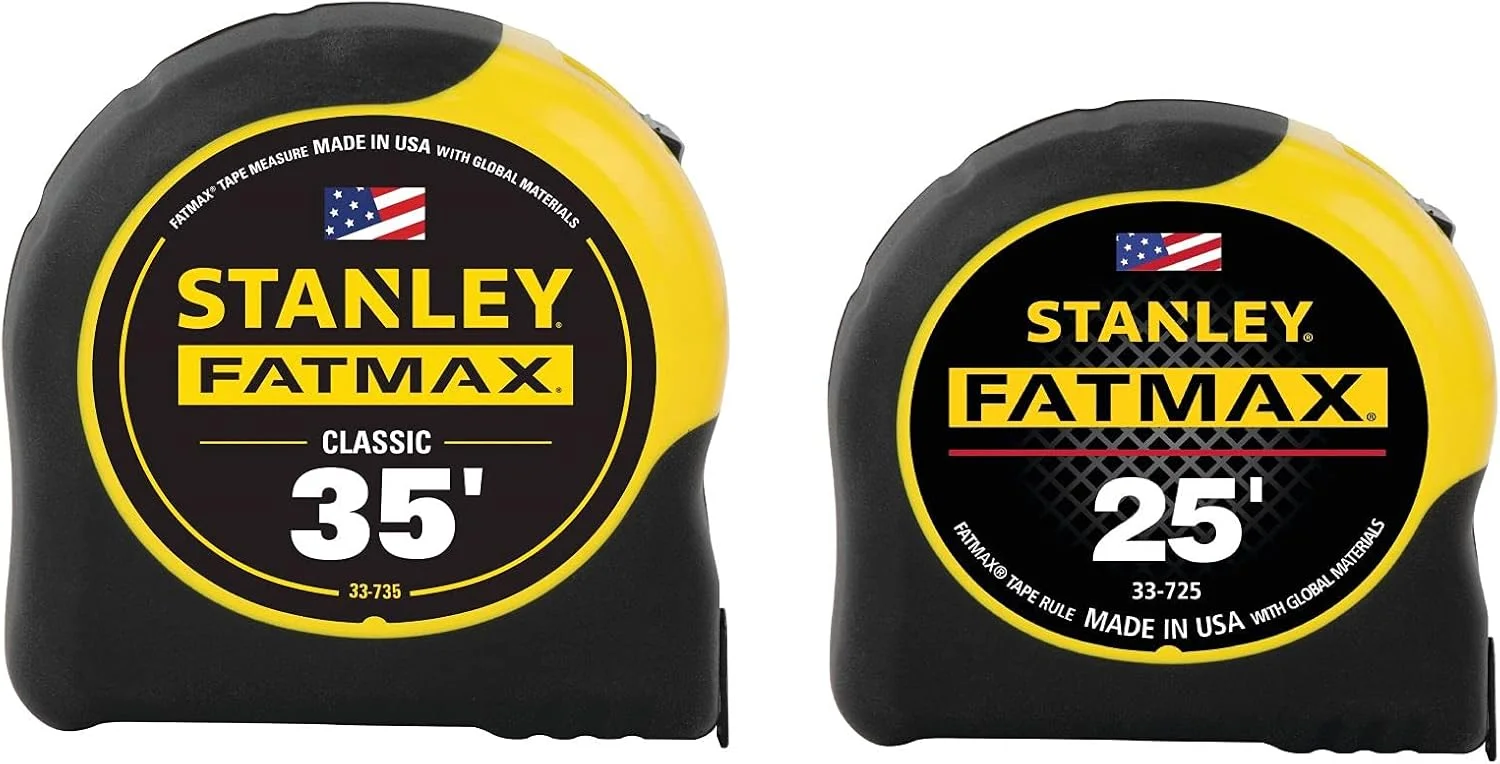 مجموعه دو عددی متر نواری استنلی Fatmax مدل 33-735-25، 10.5 متری و 7.5 متری، زرد مجموعه دو عددی متر نواری استنلی Fatmax مدل 33-735-25، 10.5 متری و 7.5 متری، زرد