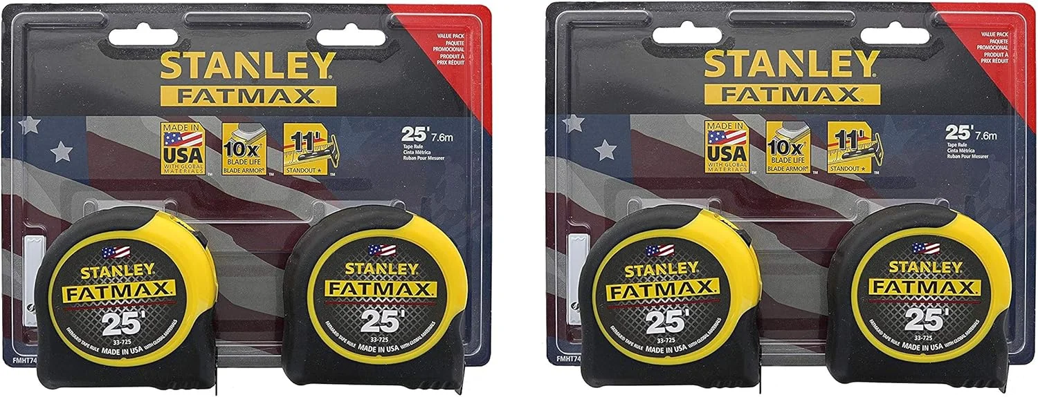 متر نواری 7.5 متری استنلی مدل Fatmax FMHT74038، بسته 2 عددی، مجموعا 4 عدد متر نواری 7.5 متری استنلی مدل Fatmax FMHT74038، بسته 2 عددی، مجموعا 4 عدد