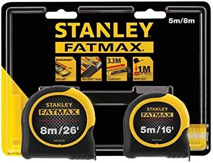 متر نواری دوقلو استنلی مدل STA081745 FatMax Classic، 5 و 8 متری (عرض 32 میلیمتر) متر نواری دوقلو استنلی مدل STA081745 FatMax Classic، 5 و 8 متری (عرض 32 میلیمتر)