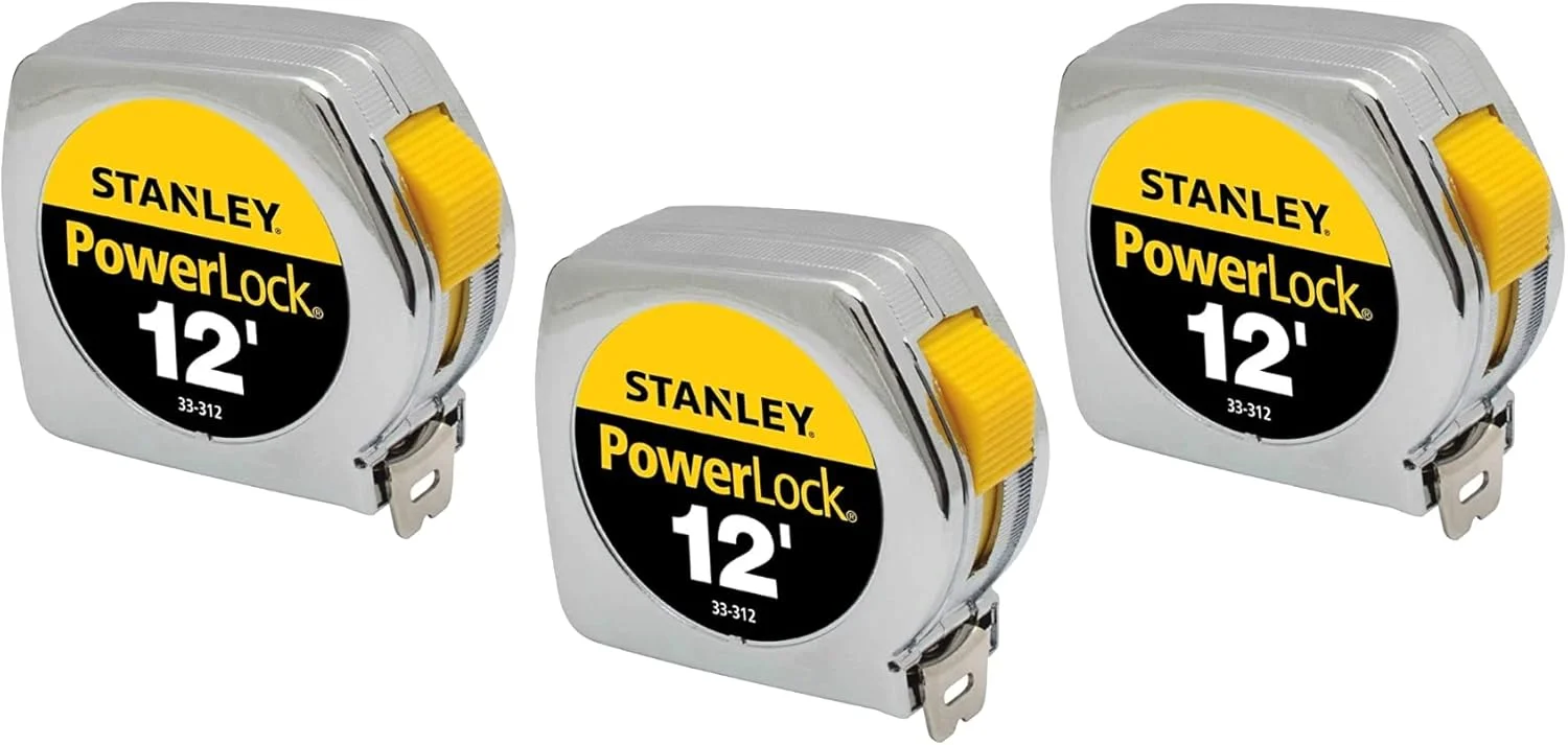 متر نواری حرفه ای استنلی PowerLock مدل 33-312 با عرض 3/4 اینچ و طول 12 فوت (بسته 3 عددی) متر نواری حرفه ای استنلی PowerLock مدل 33-312 با عرض 3/4 اینچ و طول 12 فوت (بسته 3 عددی)