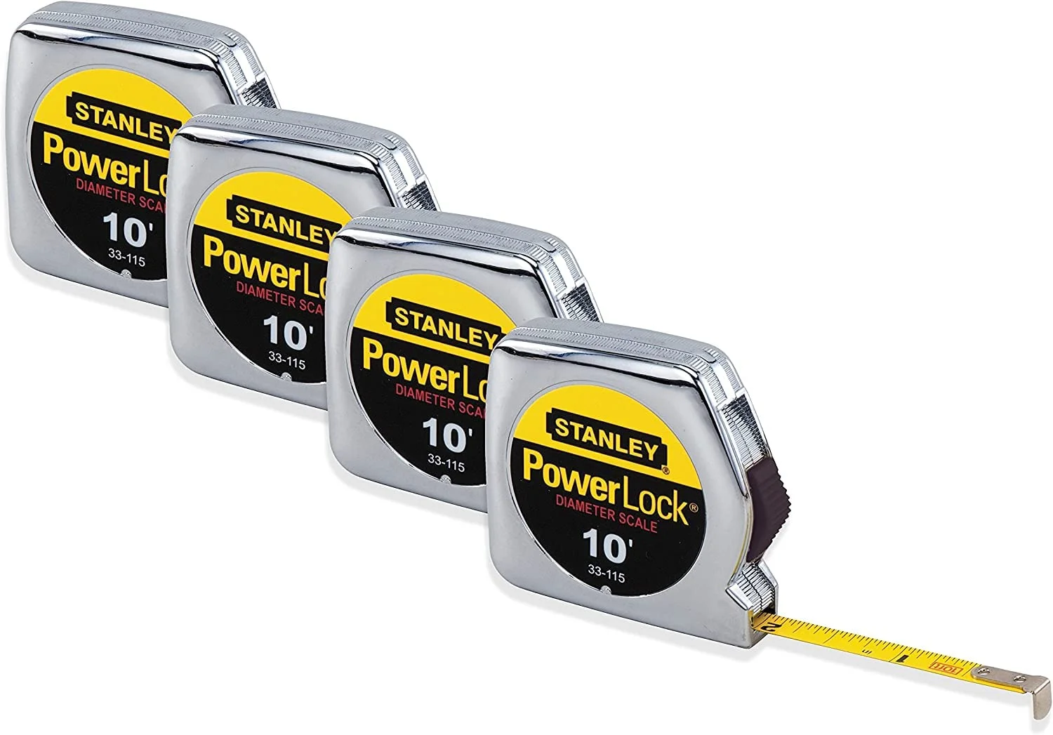 متر جیبی استنلی مدل PowerLock 33-115، طول 3 متر، بسته 4 عددی متر جیبی استنلی مدل PowerLock 33-115، طول 3 متر، بسته 4 عددی