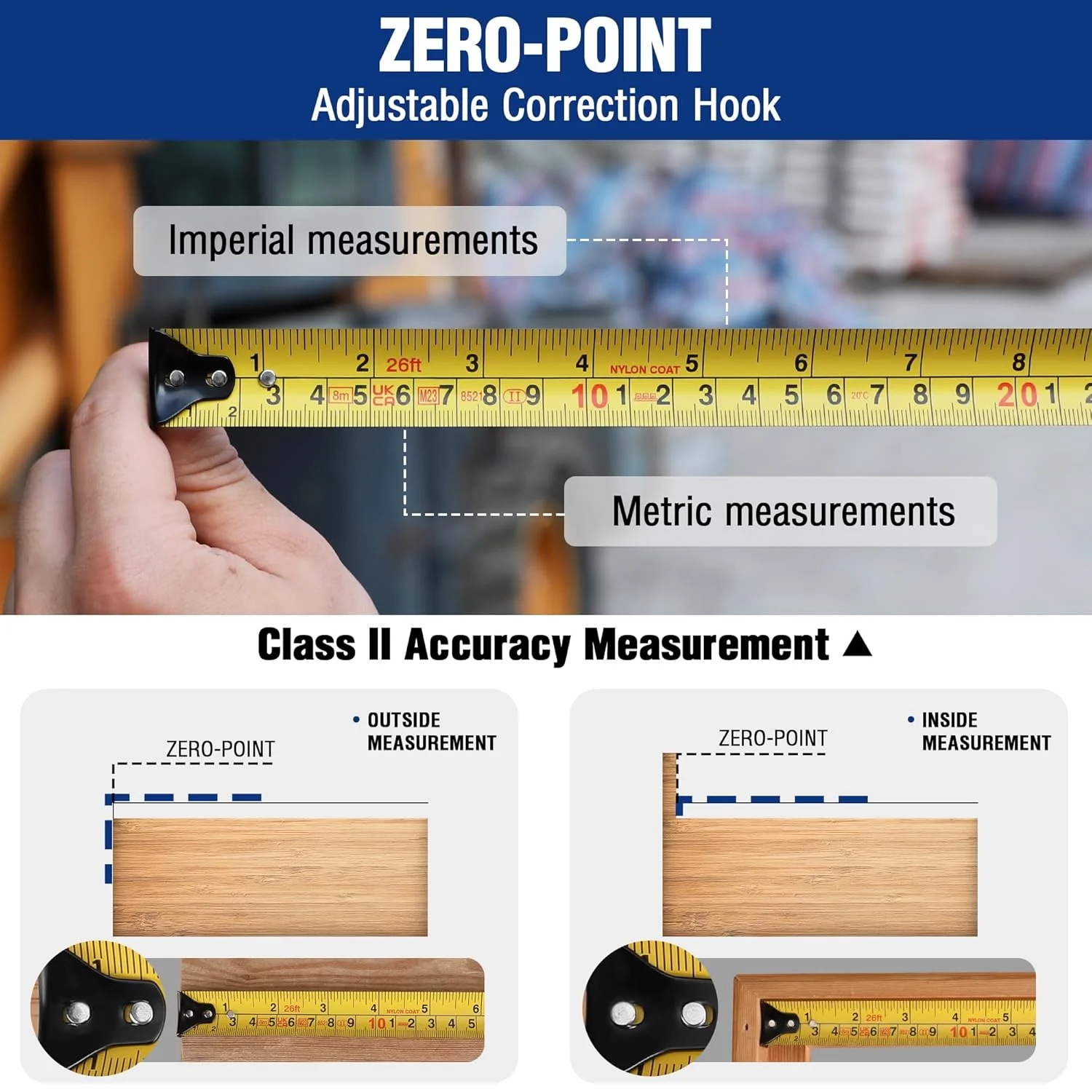 متر نواری 8 متری WORKPRO، متر اندازه گیری حرفه ای جمع شونده، اندازه گیری های امپریال و متریک با گیره کمربند فلزی متر نواری 8 متری WORKPRO، متر اندازه گیری حرفه ای جمع شونده، اندازه گیری های امپریال و متریک با گیره کمربند فلزی