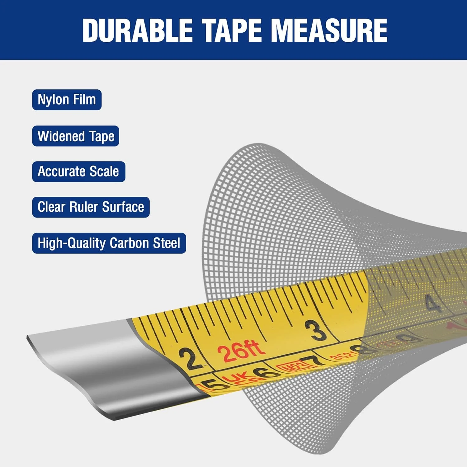متر نواری 8 متری WORKPRO، متر اندازه گیری حرفه ای جمع شونده، اندازه گیری های امپریال و متریک با گیره کمربند فلزی متر نواری 8 متری WORKPRO، متر اندازه گیری حرفه ای جمع شونده، اندازه گیری های امپریال و متریک با گیره کمربند فلزی