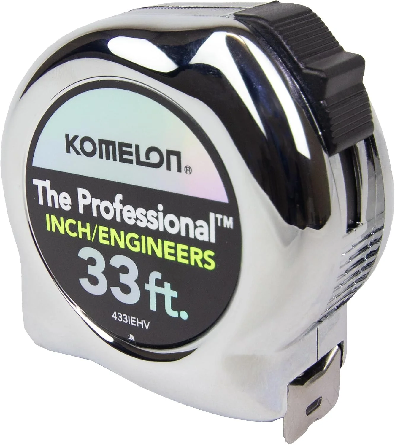 متر نواری حرفه ای کمولون 433IEHV با دید بالا، چاپ شده با مقیاس اینچ و مهندسی، 33 فوت در 1 اینچ، کروم