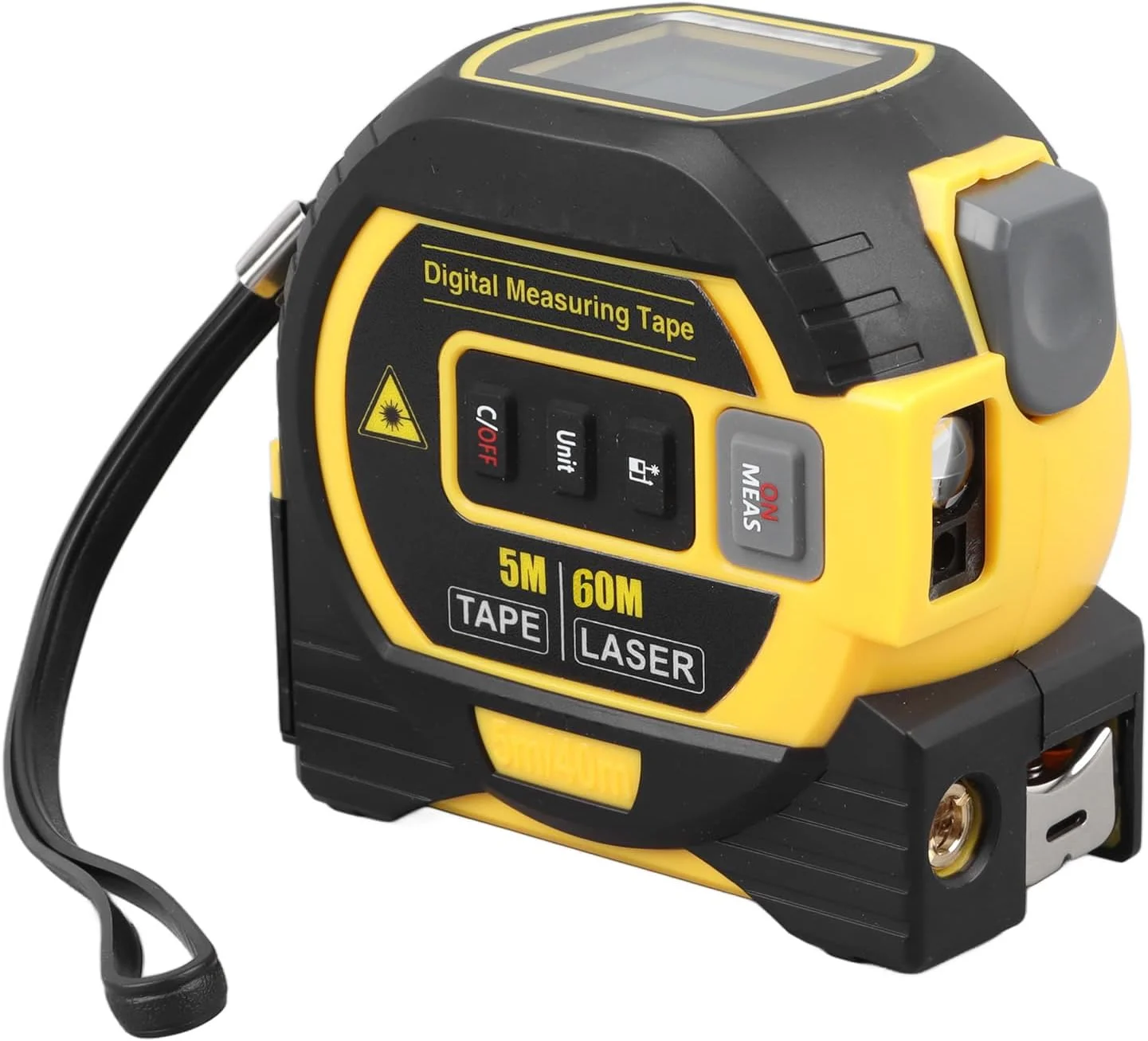 متر نواری دیجیتال 3 در 1 سوراندی، خط عمودی متقاطع، ابزار اندازه گیری با مسافت یاب، متر نواری 5 متری و ابزار علامت گذاری متقاطع