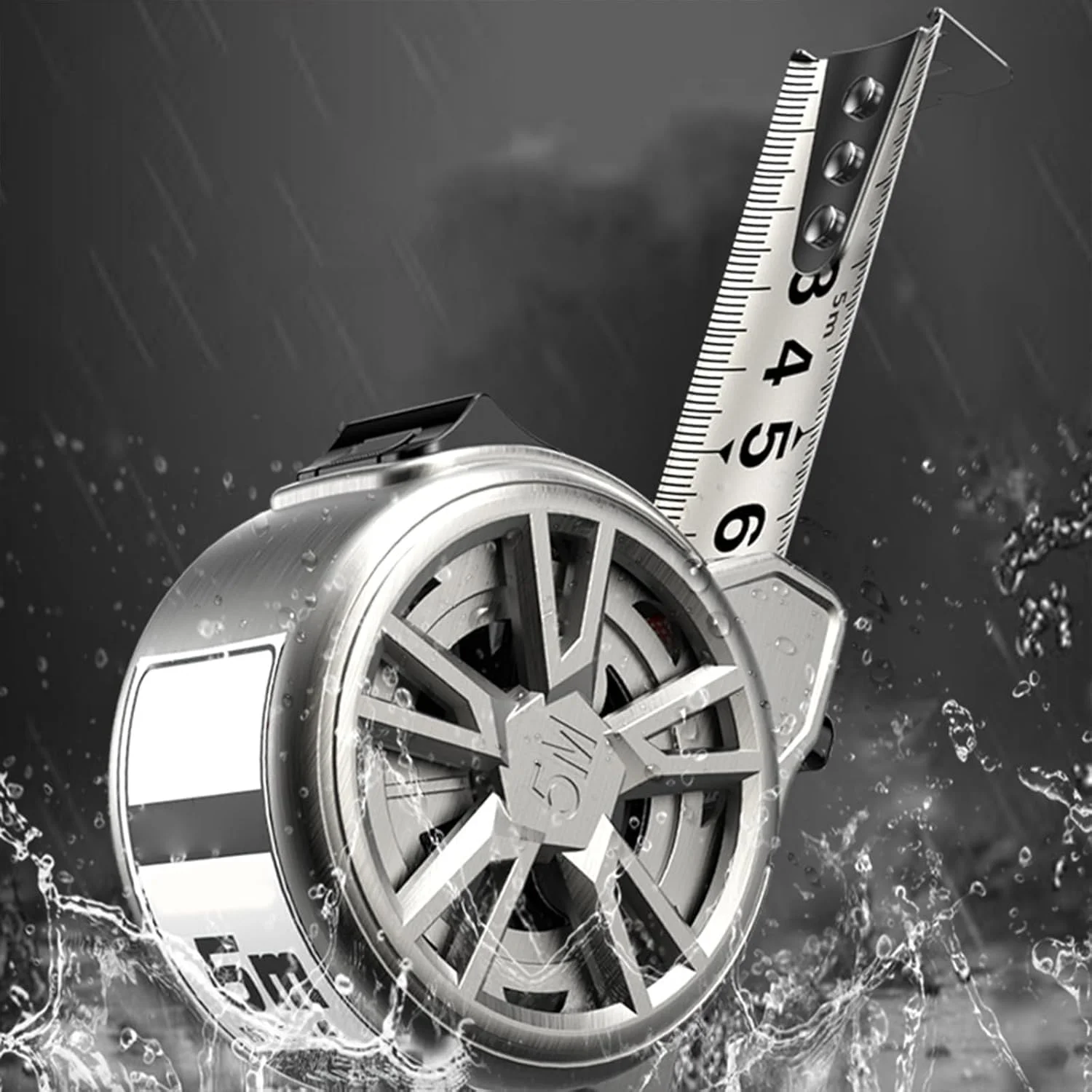 متر نواری توخالی 5 متری، متر فلزی ضد زنگ، خط کش متریک برای ساخت و ساز، استفاده صنعتی، ابزار قابل حمل