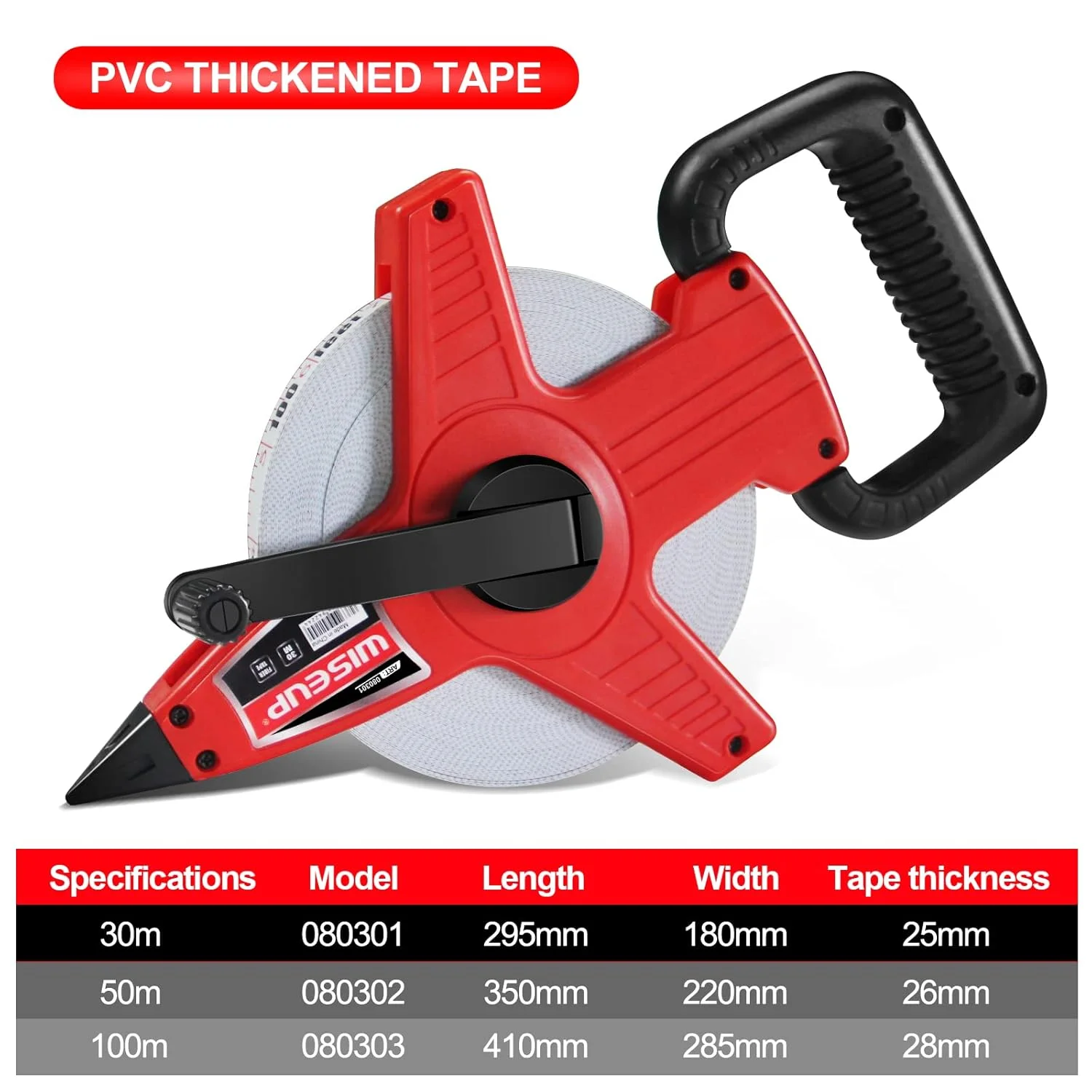 متر نواری 30 متری WISEUP، استاندارد و متریک، صنعتی، نوار اندازه گیری بلند، فایبرگلاس، مهندسی، قرقره باز، دو طرفه (30 متر) متر نواری 30 متری WISEUP، استاندارد و متریک، صنعتی، نوار اندازه گیری بلند، فایبرگلاس، مهندسی، قرقره باز، دو طرفه (30 متر)