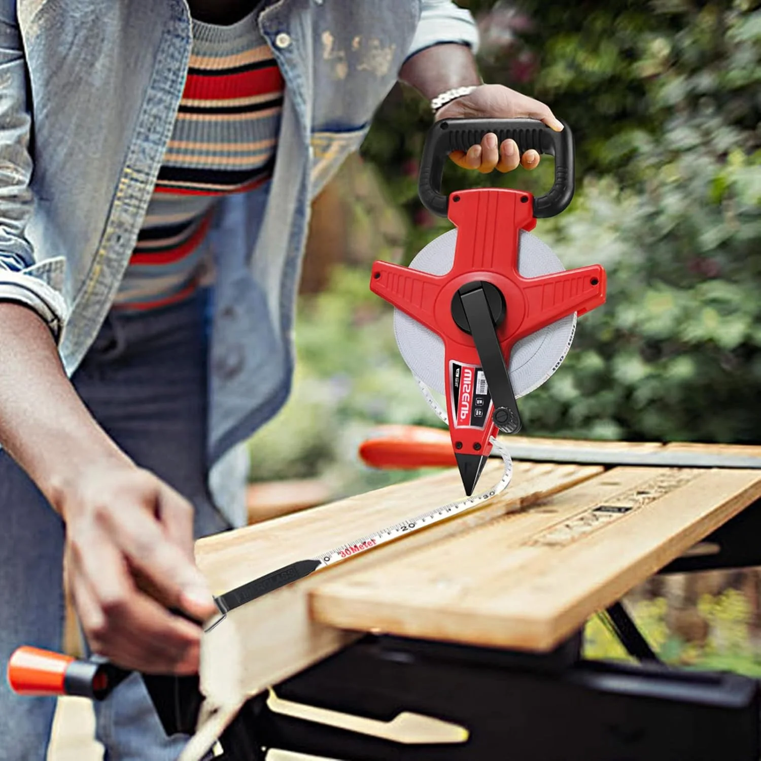 متر نواری 30 متری WISEUP، استاندارد و متریک، صنعتی، نوار اندازه گیری بلند، فایبرگلاس، مهندسی، قرقره باز، دو طرفه (30 متر) متر نواری 30 متری WISEUP، استاندارد و متریک، صنعتی، نوار اندازه گیری بلند، فایبرگلاس، مهندسی، قرقره باز، دو طرفه (30 متر)