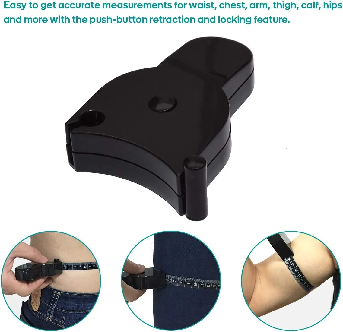 متر نواری بدن برای اندازه گیری بدن و ابزار اندازه گیری چربی بدن برای کاهش وزن 150 سانتی متر (مشکی) متر نواری بدن برای اندازه گیری بدن و ابزار اندازه گیری چربی بدن برای کاهش وزن 150 سانتی متر (مشکی)