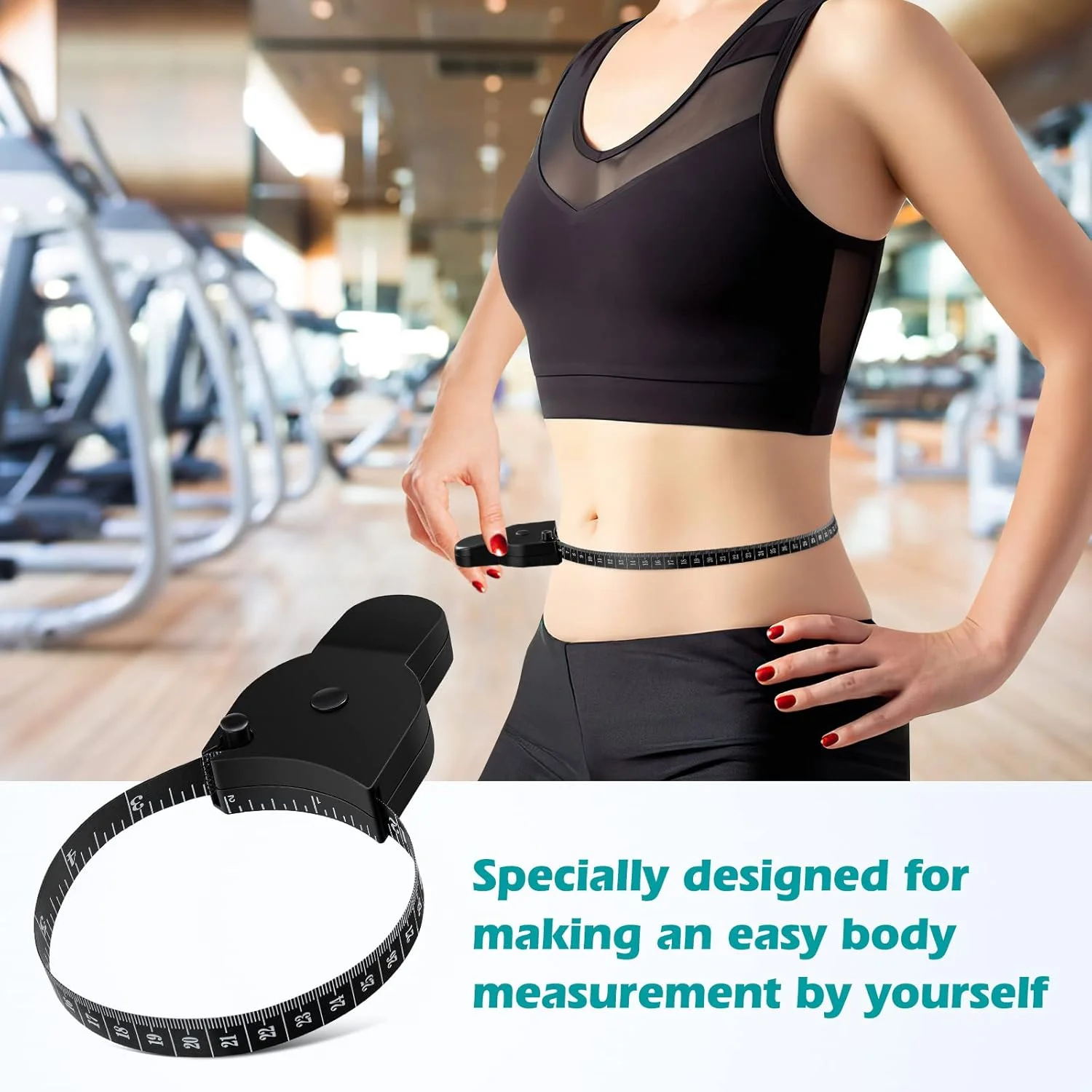 متر نواری بدن برای اندازه گیری بدن و ابزار اندازه گیری چربی بدن برای کاهش وزن 150 سانتی متر (مشکی) متر نواری بدن برای اندازه گیری بدن و ابزار اندازه گیری چربی بدن برای کاهش وزن 150 سانتی متر (مشکی)