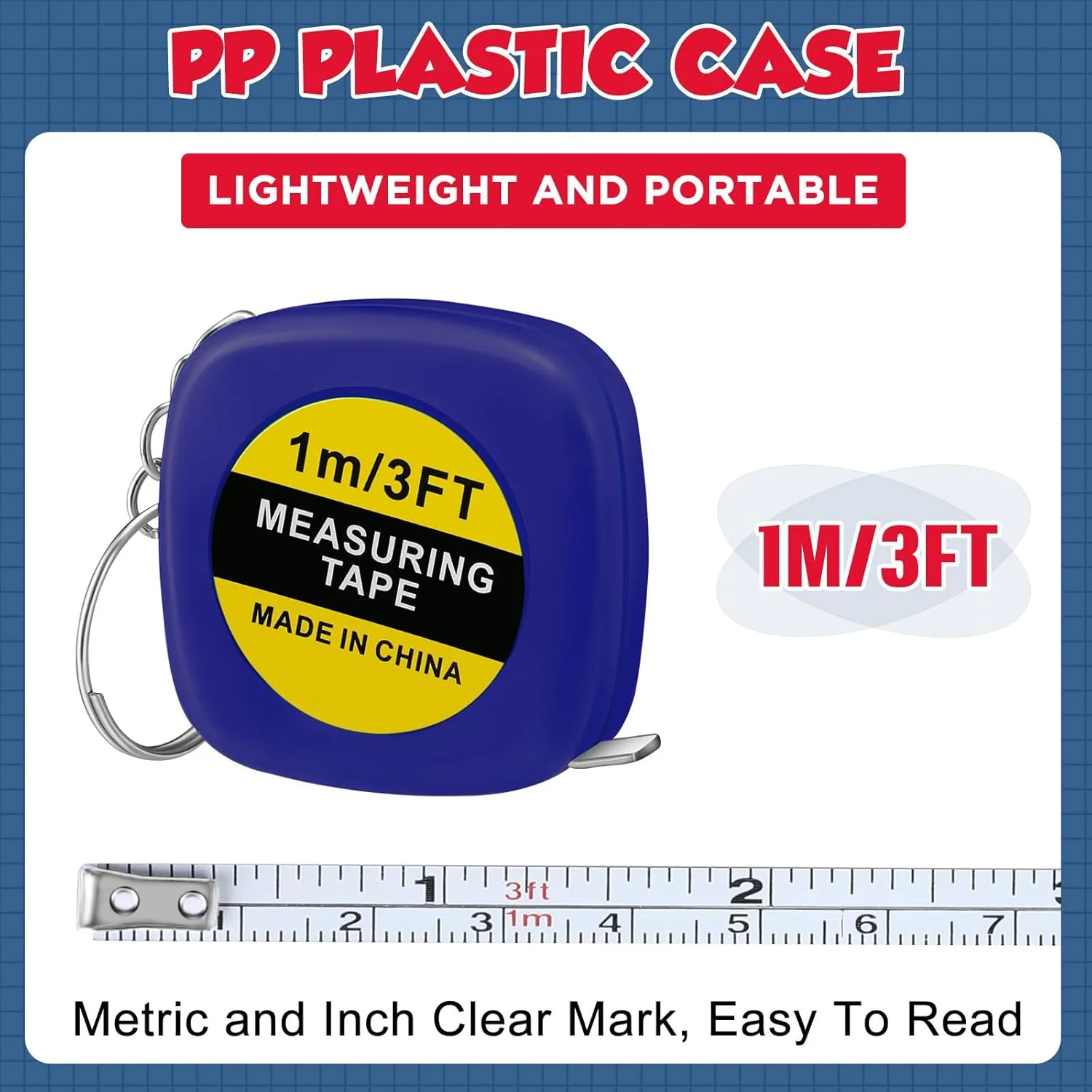 هوتیم 240 عدد متر نواری کوچک 1 متری/ 3 فوتی جاکلیدی متر نواری جمع شونده جیبی متر نواری کوچک قابل حمل برای استفاده روزانه ساخت و ساز هدایای جشن تولد، 4 رنگ