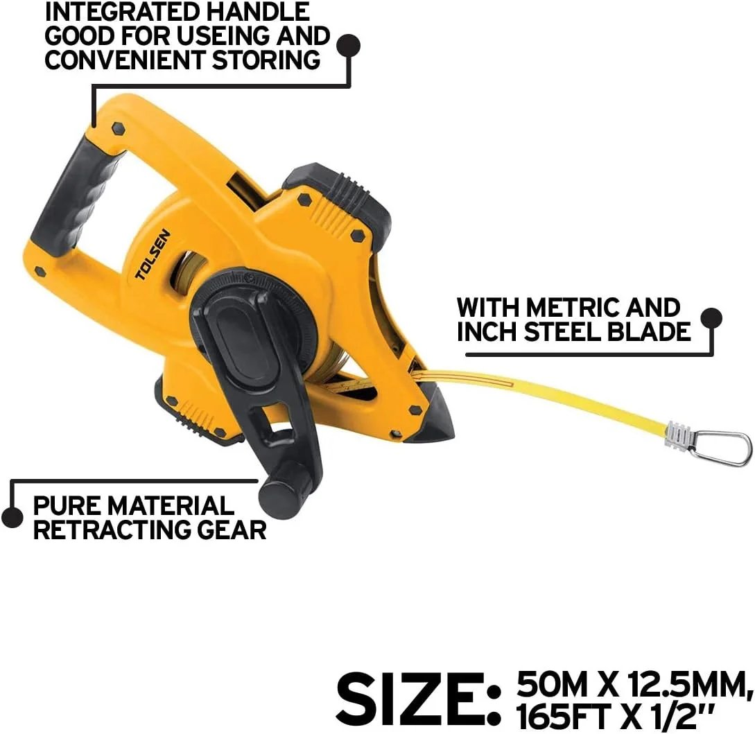 تولسن - متر فلزی (صنعتی)، 35014، 50 متر در 12.5 میلی متر (165 فوت در 1/2 اینچ)