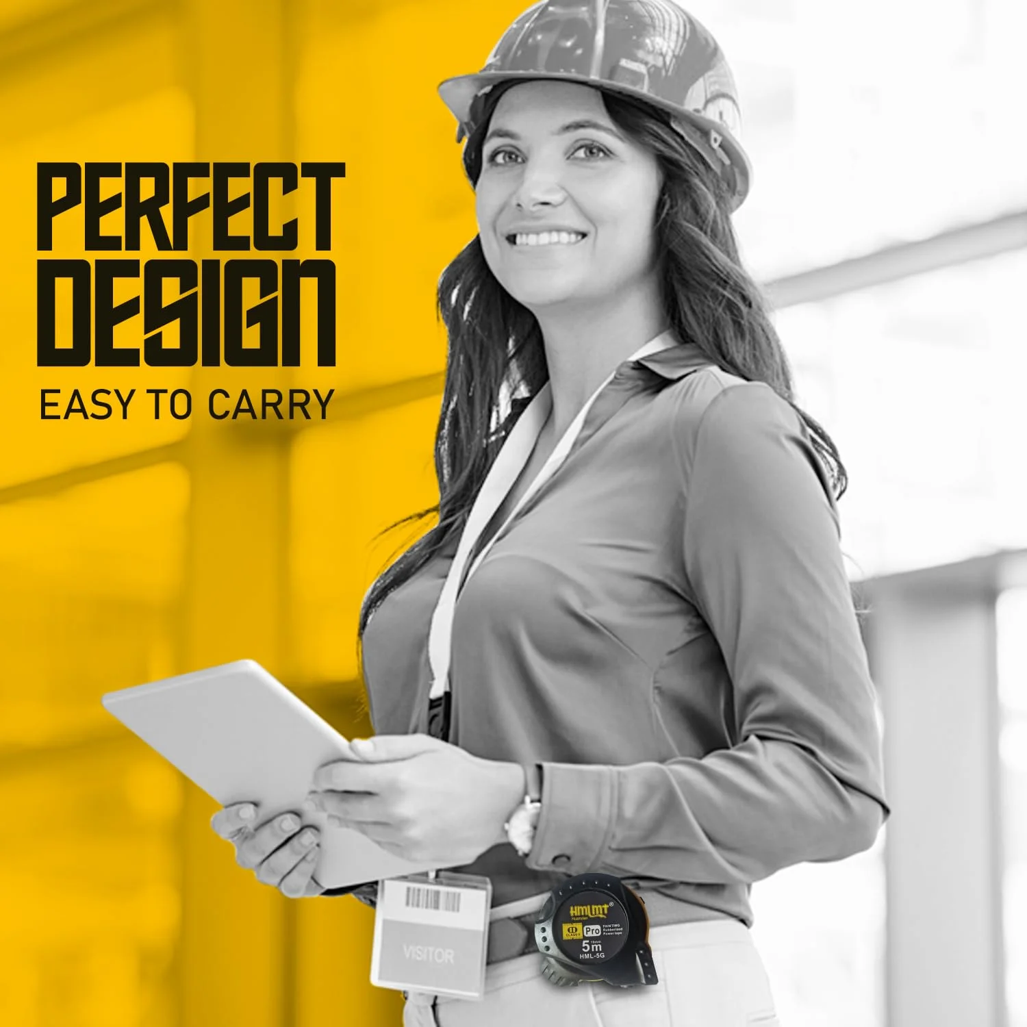 متر نواری سری HMLMT، 5 متر در 19 میلی متر - اندازه گیری های امپریال و متریک - قفل دوگانه اتوماتیک - گیره کمربند - مناسب برای مهندسان، مصارف خانگی، نجاری، ساخت و ساز (زرد) متر نواری سری HMLMT، 5 متر در 19 میلی متر - اندازه گیری های امپریال و متریک - قفل دوگانه اتوماتیک - گیره کمربند - مناسب برای مهندسان، مصارف خانگی، نجاری، ساخت و ساز (زرد)