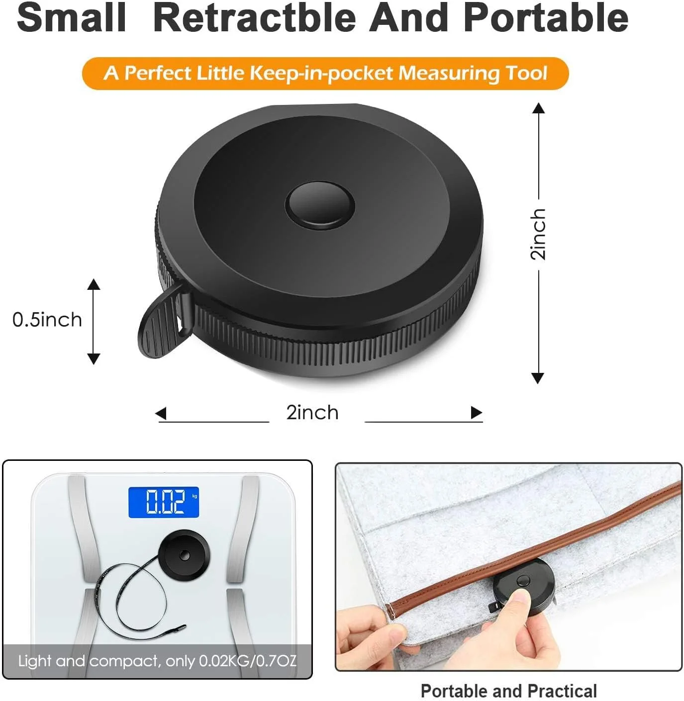متر خیاطی نرم و جمع شونده دو طرفه مشکی، 150 سانتی متر، مناسب خیاطی، اندازه گیری بدن، قابل حمل و آسان متر خیاطی نرم و جمع شونده دو طرفه مشکی، 150 سانتی متر، مناسب خیاطی، اندازه گیری بدن، قابل حمل و آسان